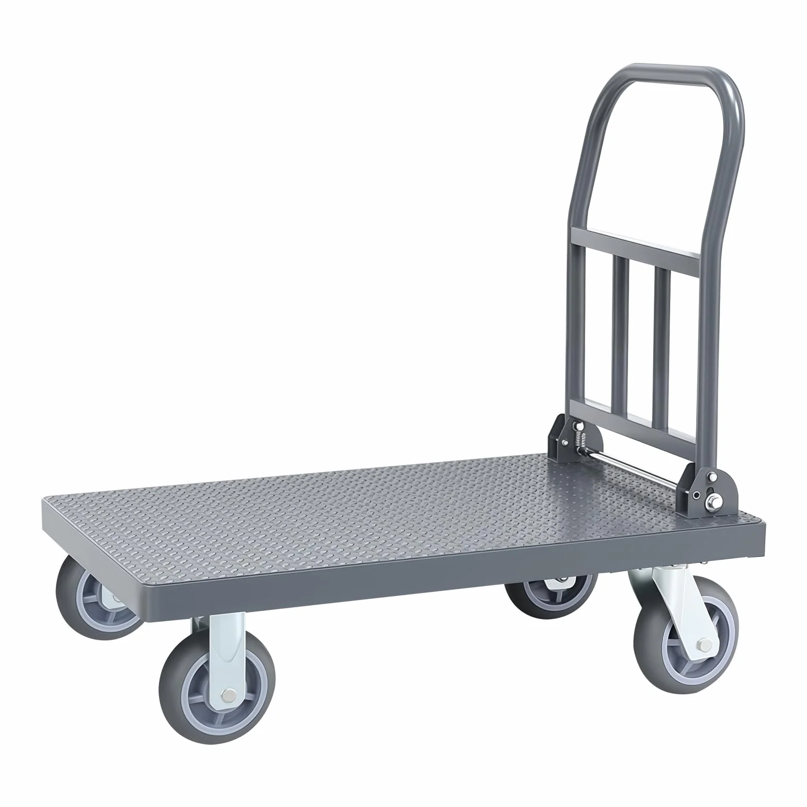 Carrelli a Piattaforma Mano da Magazzino Officina Portata 500 kg Grandi Ruote Pieghevole Carrello da Trasporto di Carichi Pesanti Camion ruote girevoli a 360° (90 x 60 cm)