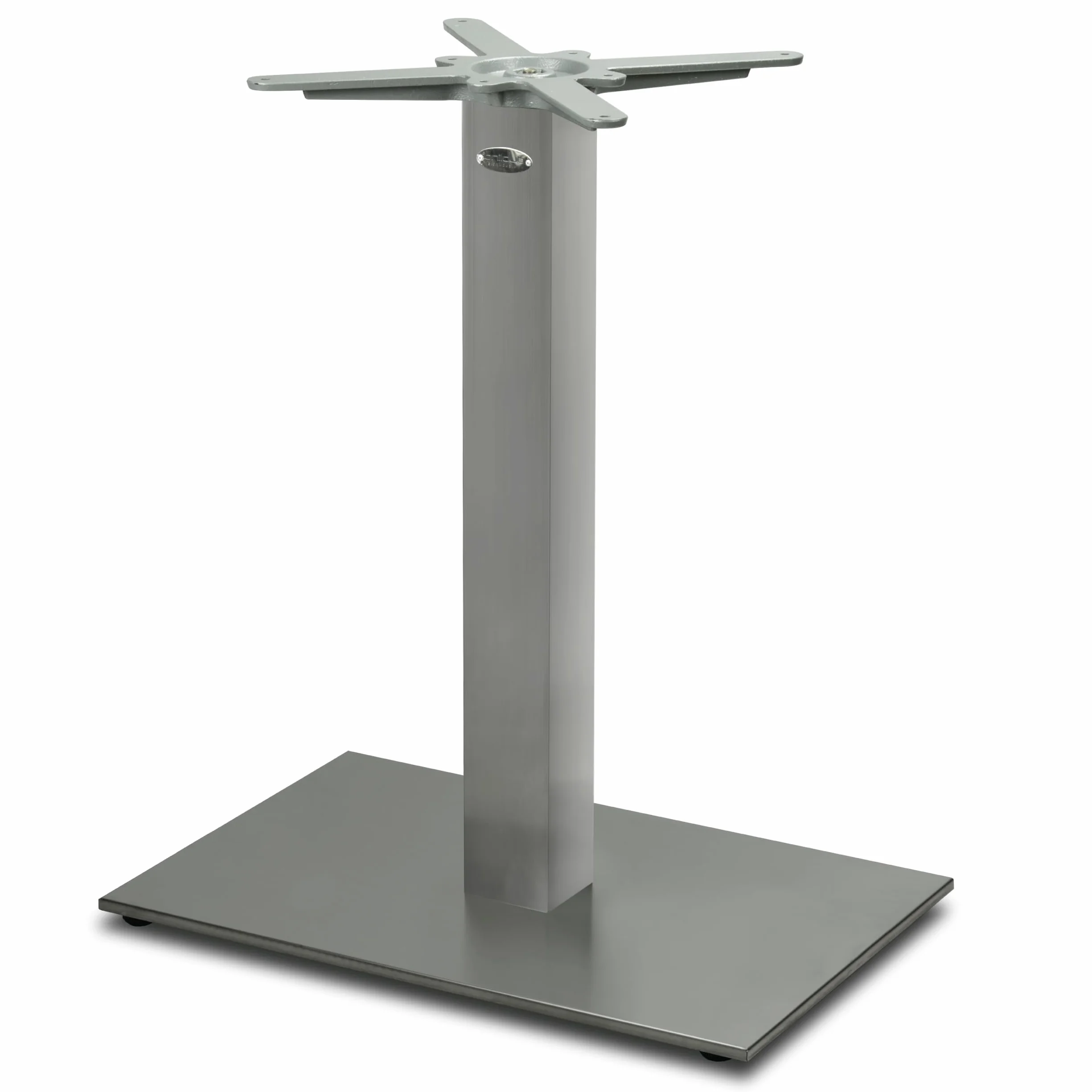 Base per Tavolo da Pranzo Premium in Acciaio Inossidabile - PD7090inox - Gambe per Tavoli (Altezza: 73 cm, Peso: 25 kg, Area di Appoggio: 60x40 cm) - Max. Dimensione della Tavola: 120x80 cm