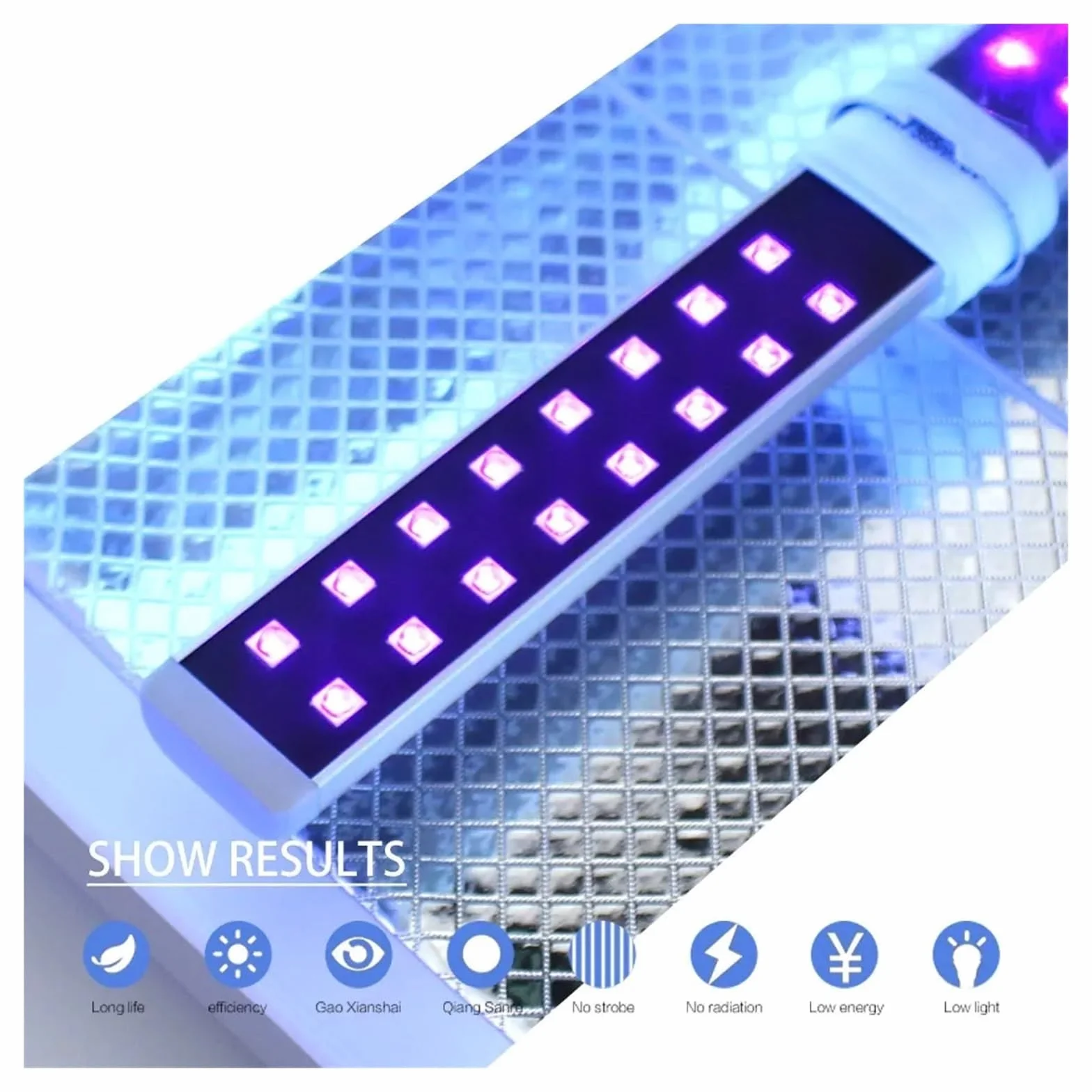 UV Lamp, Sostituzione 9W UV LED Lampada Tubo Lampadina Nail Art Essiccatore Fototerapia Gel Polimerizzante Sorgente Macchina 365 + 405nm(12LED 4pcs)