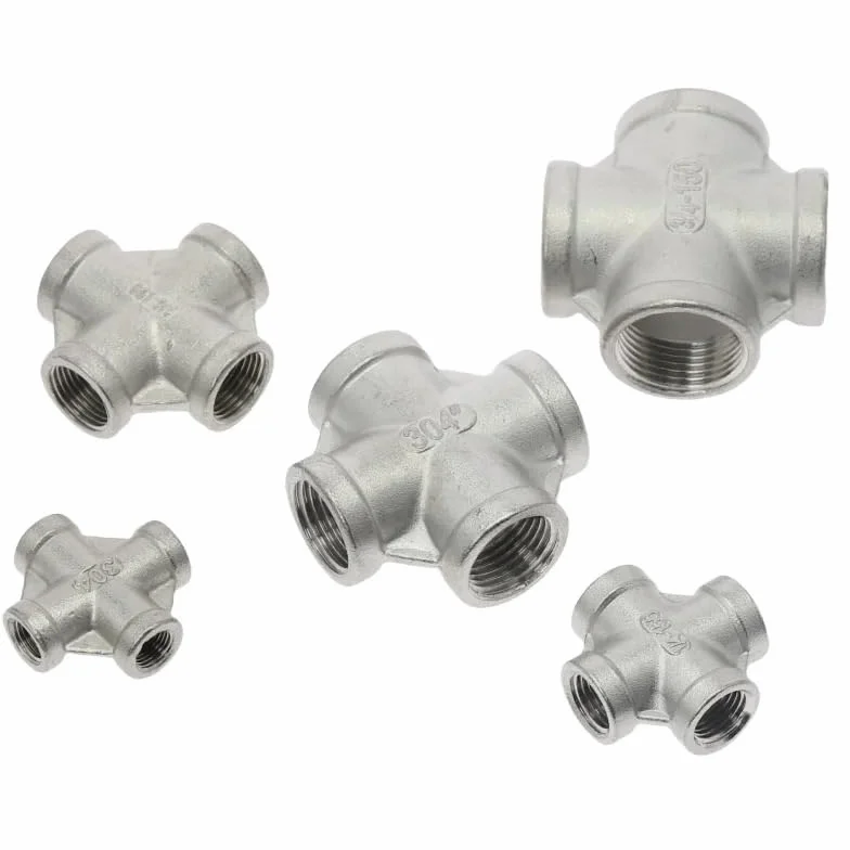 Raccordo for tubo femmina con filettatura BSP Connettore a croce uguale a 4 vie SS304