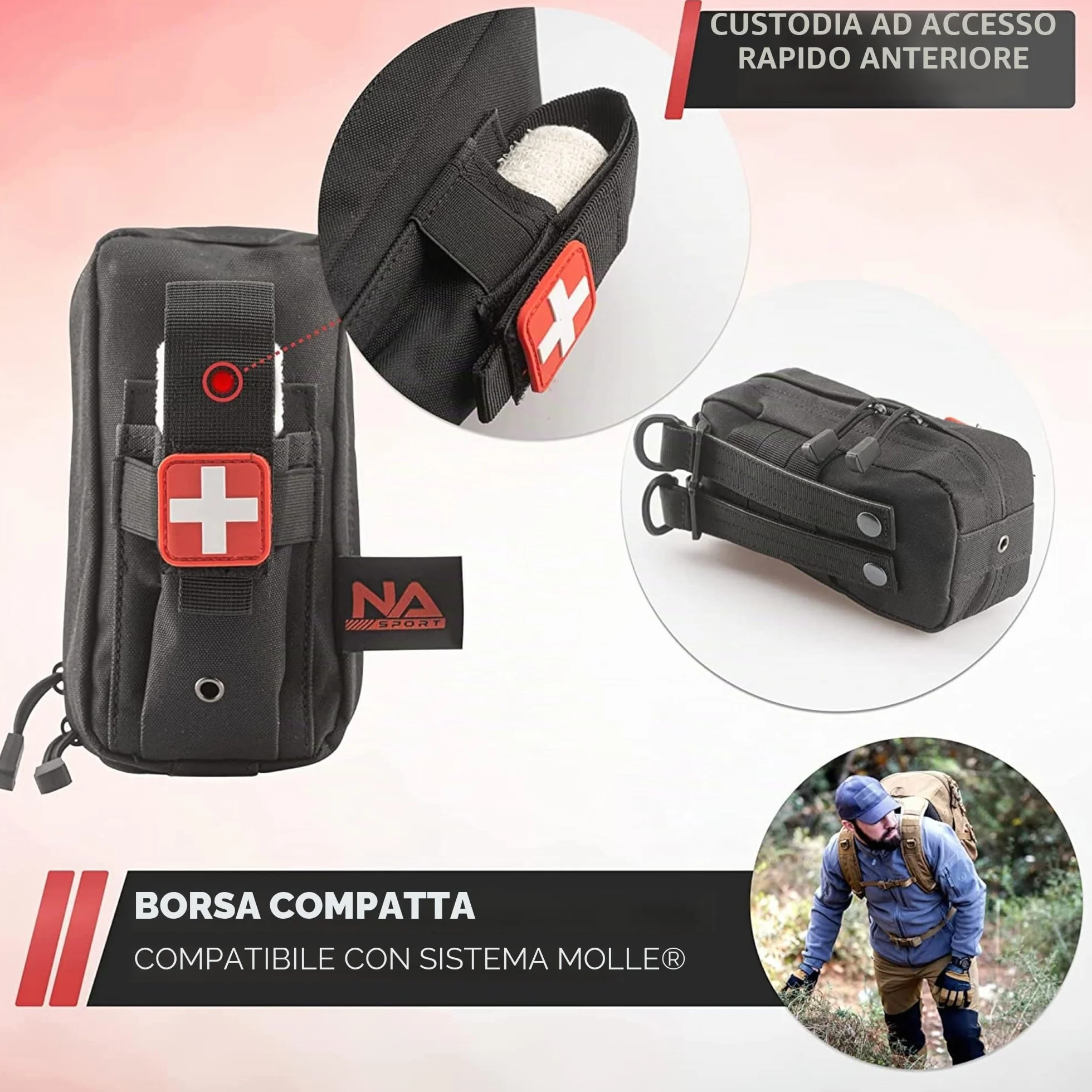 Laccio Emostatico Tourniquet - Attrezzatura Medica Professionale di Primo Soccorso - Kit di Pronto Soccorso Completo - Attrezzatura Militare - Bende/Forbici/Coperta di Sopravvivenza