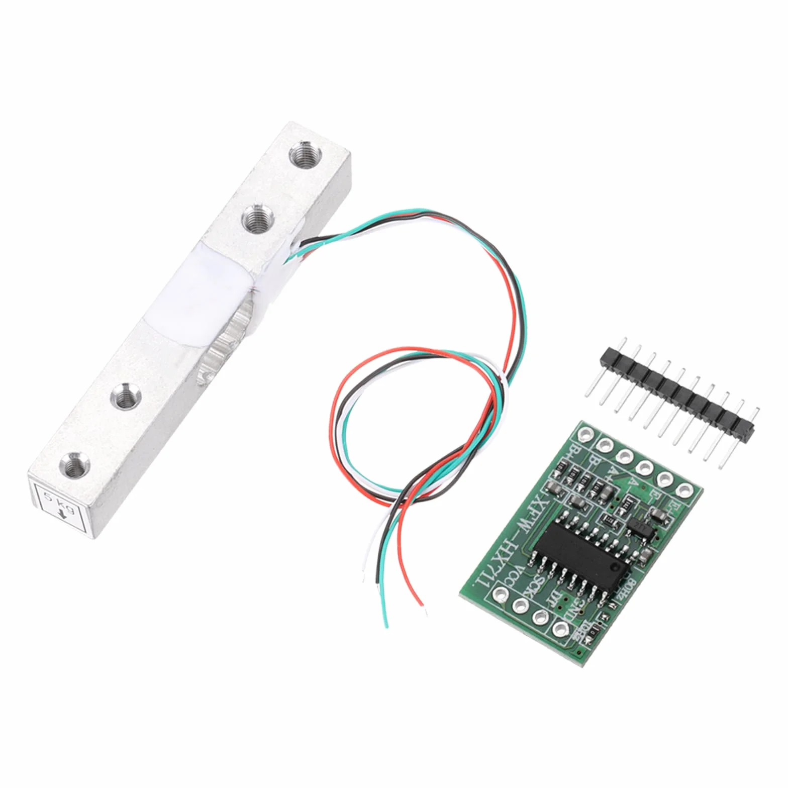 QUARKZMAN Sensori di Pesatura, Sensore Peso Cella Carico Digitale 5Kg + Sensore Pesatura Modulo Hx711 24 Bit Precisione A/D Doppio Canale per Kit Bilancia Cucina Elettronica Portatile
