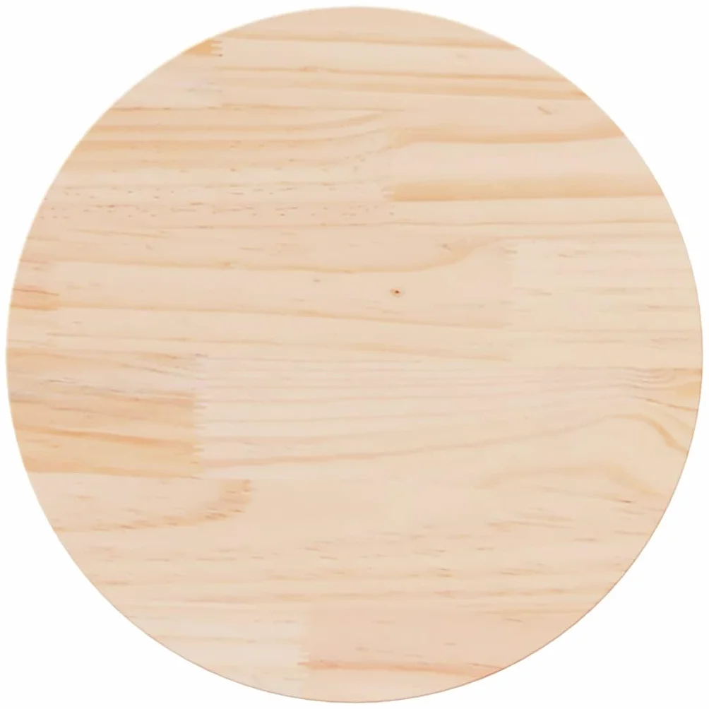 vidaXL Piano tavolo rotondo in legno massello di pino 60 cm diametro 2,5 cm spessore sostitutivo per tavolo da caffè o da pranzo