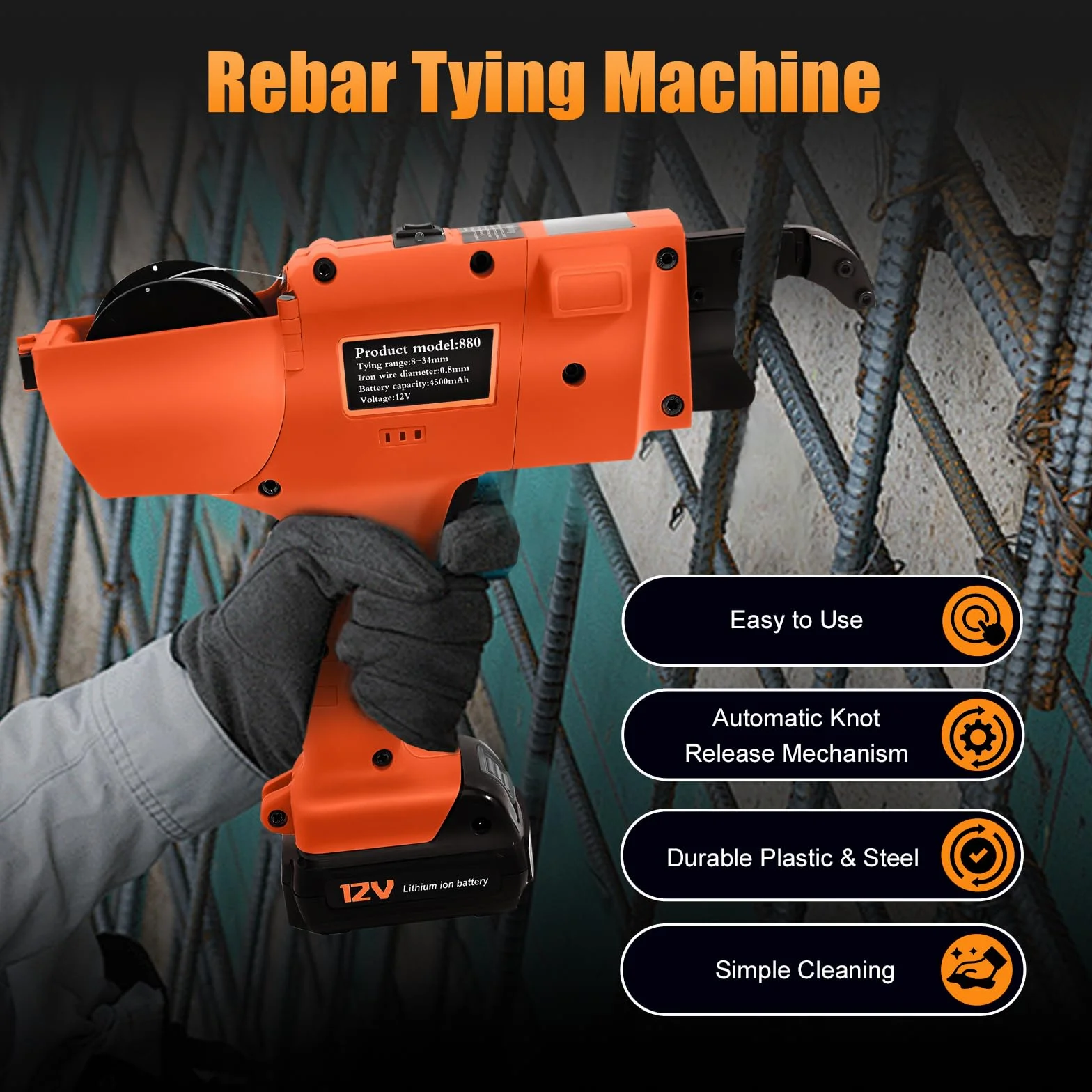 Macchina Automatica Per Legatura Di Fili Di Ferro Rebar Legatrice Per Fili Di Acciaio Con Batteria Utensile Manuale Automatico Per Legare Barre Di Armatura Macchina Per Il Fascicolo Di Barre Di