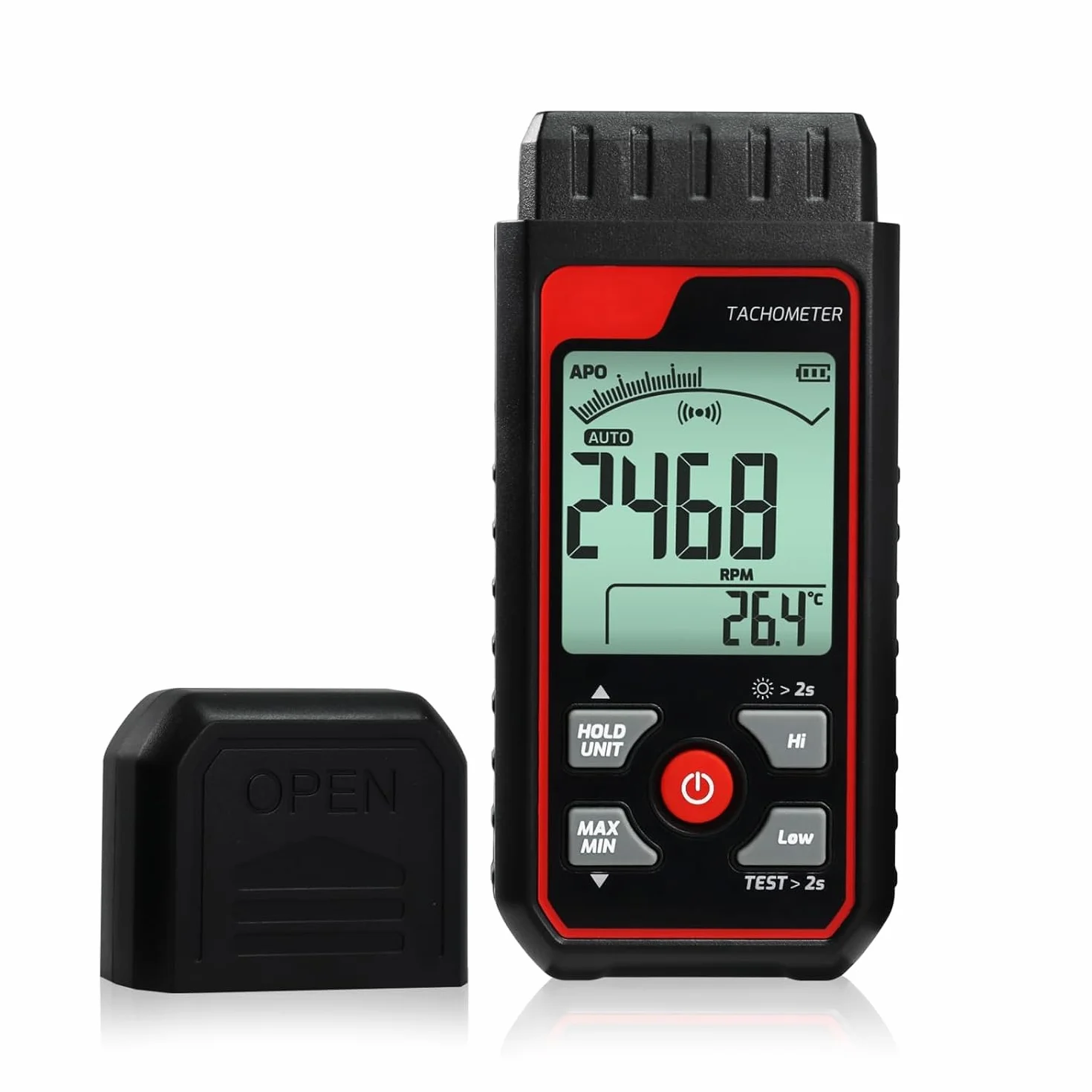 Tachimetro Digitale Senza Contatto, Contagiri Digitale Laser Rpm Misuratore Di Velocità, 2.5-99999 RPM Laser Foto Tachimetro Tester Di Rotazione Con Max/Min/Avg Data Per Veicoli Ruote Ventole