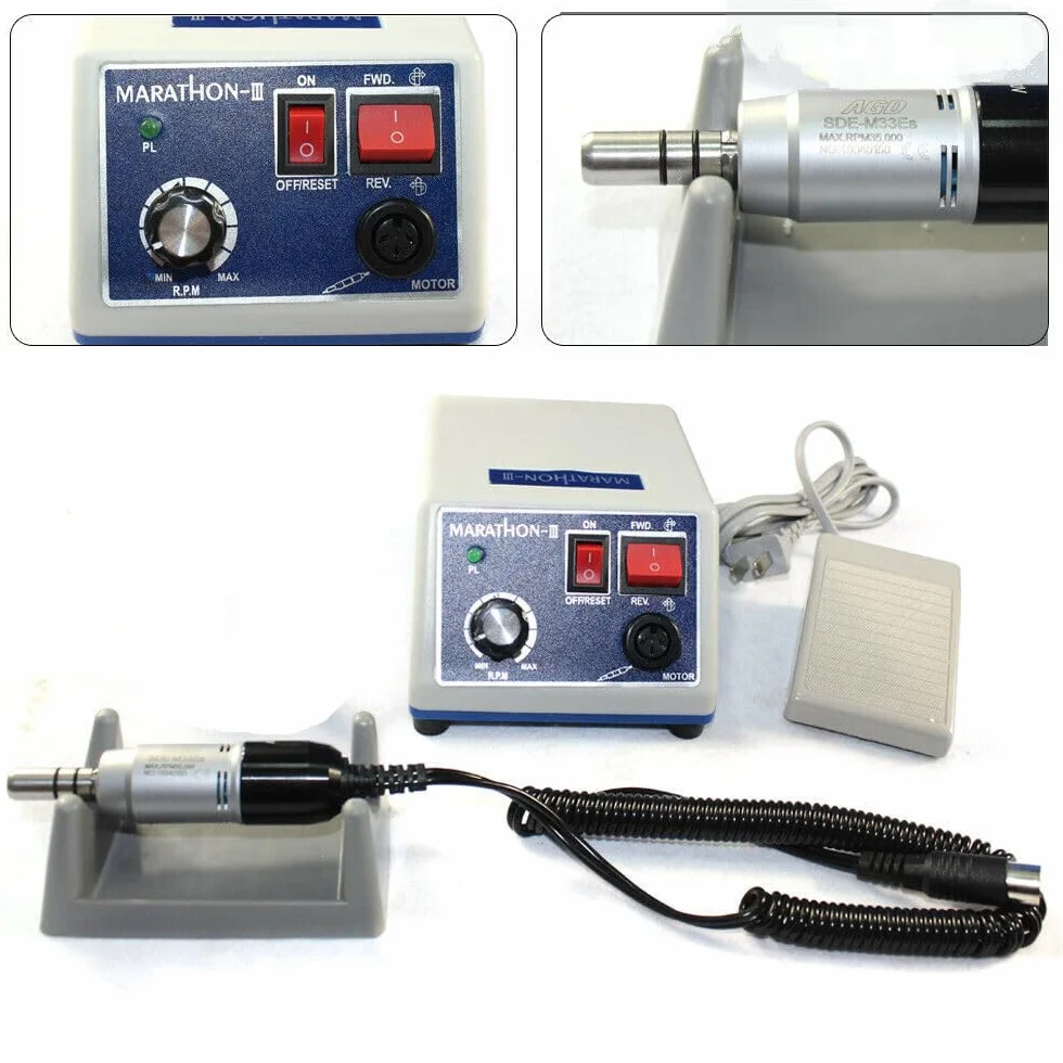 N10 - Micromotore elettrico da laboratorio, 0-35,000 rpm, 2,35 mm, portabilità 65 W, lucidatrice dritta, con CAM per cliniche, 220 V AC