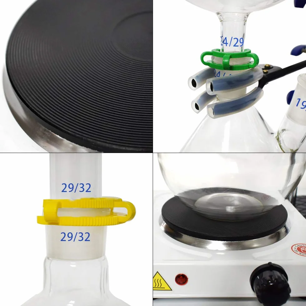 1000ml Dispositivo per distillazione di oli essenziali Kit per vetreria da laboratorio Kit per purificatore per distillatore di acqua a vapore con imbuto separatore per fornelli caldi (1000ml)