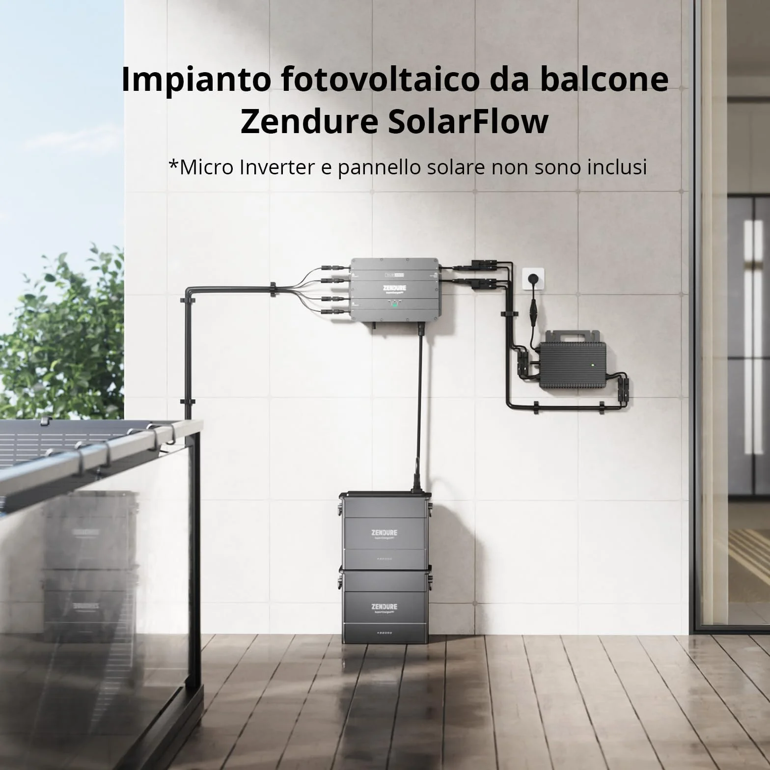 Zendure SolarFlow Hub2000 centrale elettrica da balcone 1800W 1920Wh LiFePO4 IP65 0dB con Shelly Plus Plug S