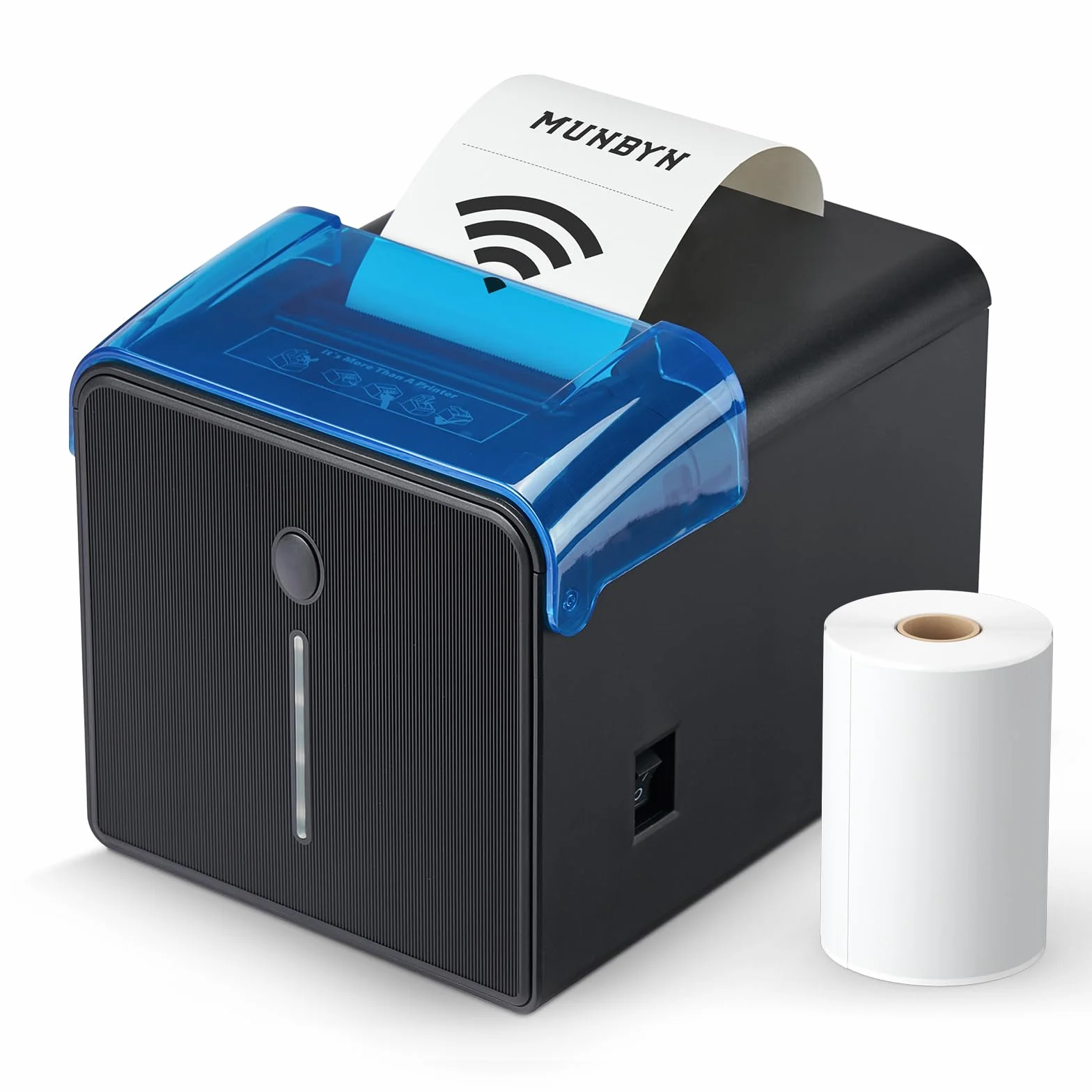 MUNBYN Stampante Termica WiFi 300mm/s, Stampante Scontrini, Stampante Comande con Taglierina Automatica per Cassetto, Ufficio, Ristorante - Alta Velocità USB Ethernet (LAN), ESC/POS【Nera】