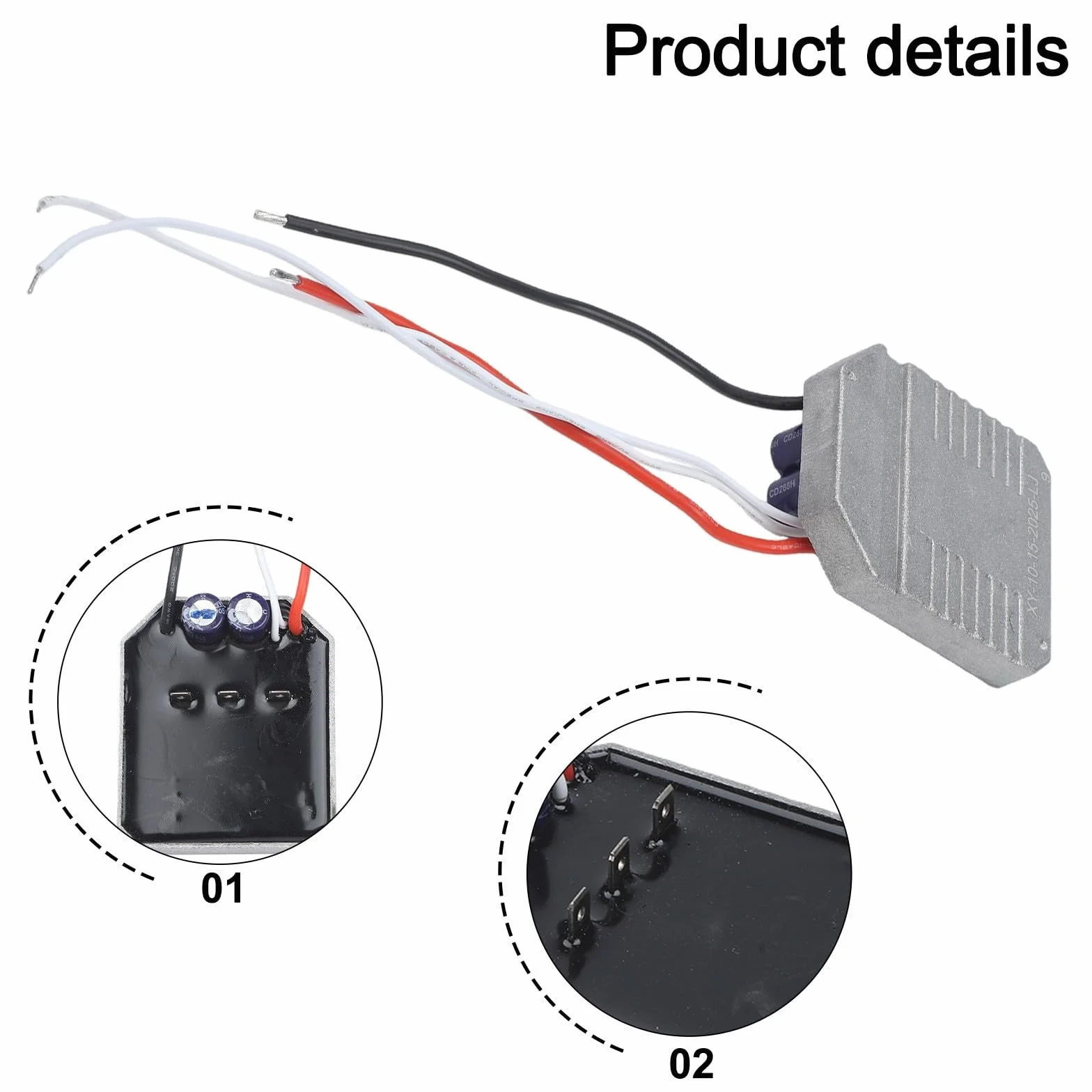 Scheda di controllo motosega a batteria 55 A 21 V 60x50x7 mm nero