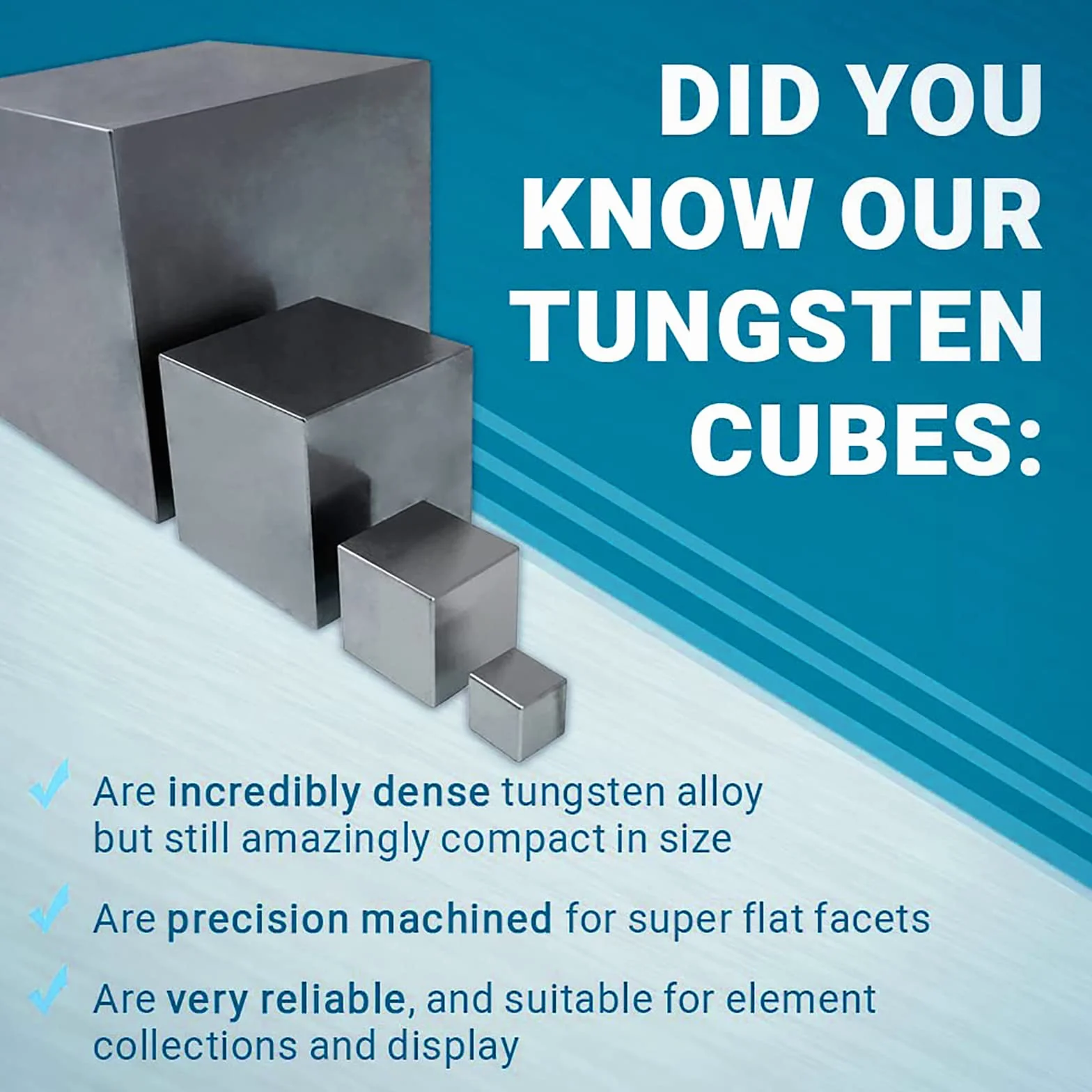 COYOUCO Cubo di tungsteno Cubi di densità in Metallo Puro Cubo di Elementi ad Alta densità per Collezioni di Elementi Esperimenti di Laboratorio Hobby dei Materiali,10 * 10 * 10mm
