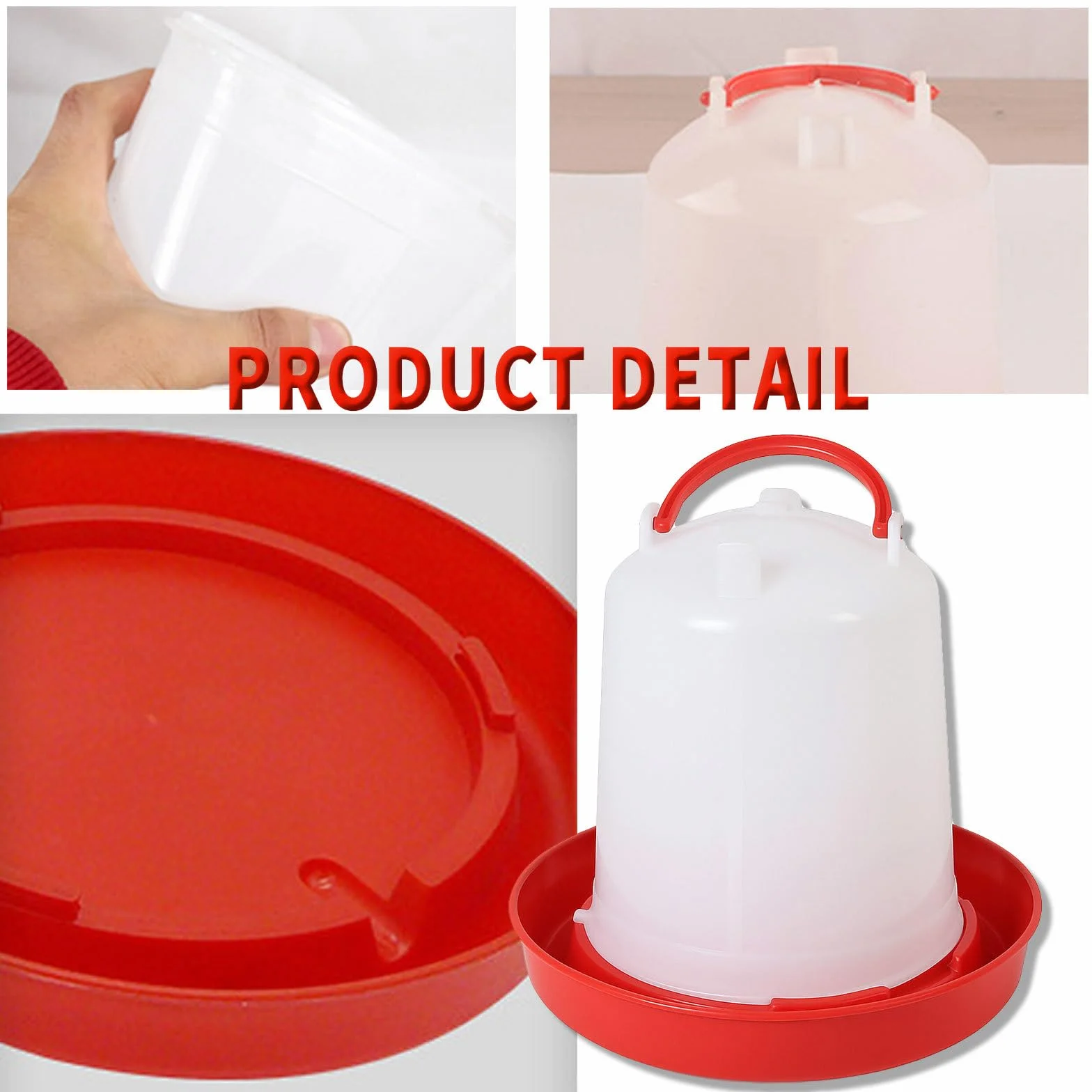 Set di 2 abbeveratoi per pulcini da 1,5 l con manico, per pulcini, anatre, tacchini e piccoli uccelli da fattoria, dispenser d'acqua in plastica per Coop