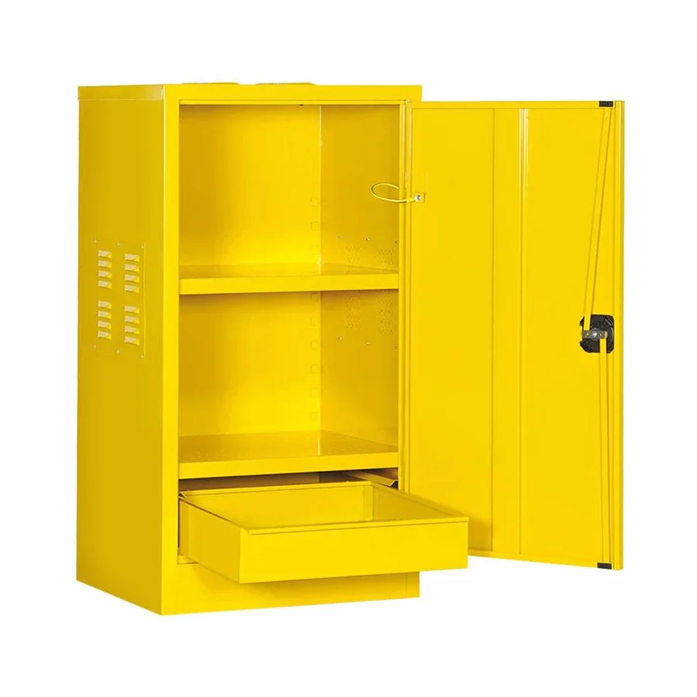 Armadio di sicurezza per prodotti infiammabili, Mis. 580 L x 460 P x 1000 H mm, giallo RAL 1023