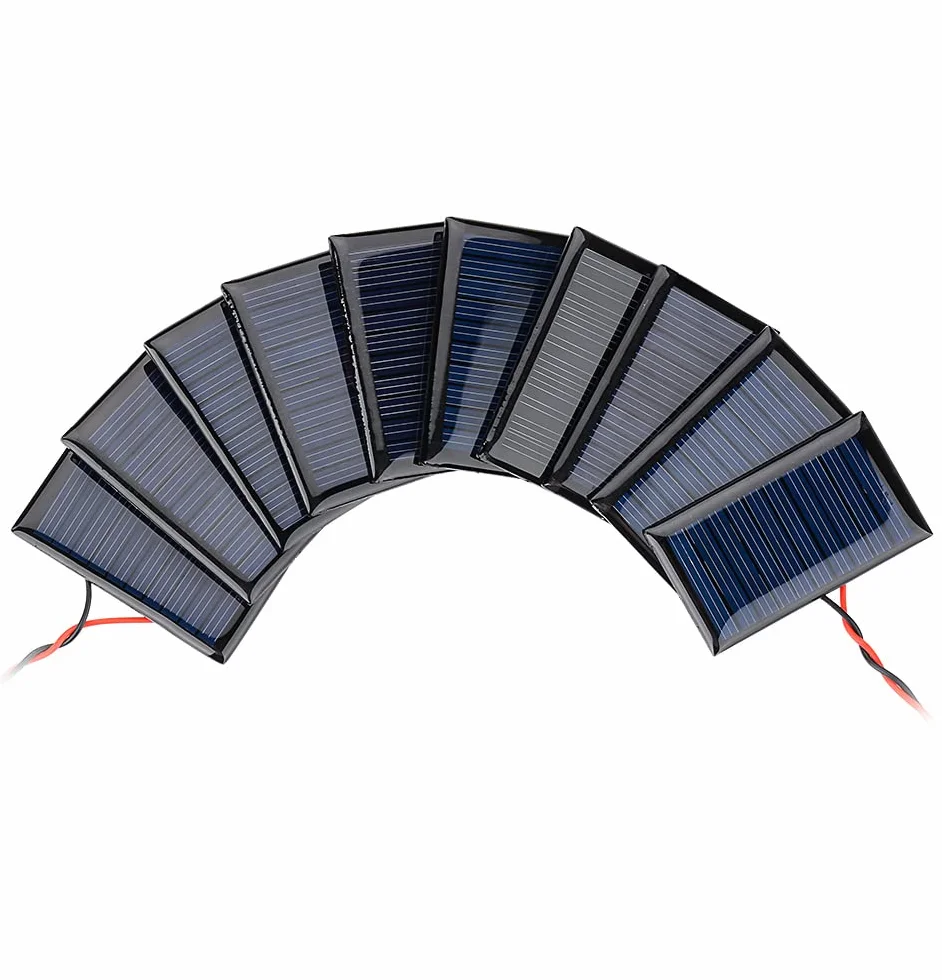 Mini Pannelli Solari 5V 30mA 2.08"x1.18" 53mmx30mm Kit Celle Fotovoltaiche Fai-da-te 10 Pezzi