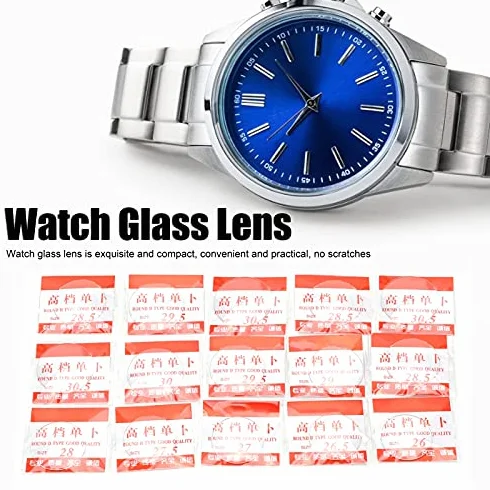 Lenti in Vetro per Orologio, 15 Pezzi, 26-33mm, Vetro Minerale Convesso Posteriore Concavo, Accessori Riparazione Orologi DIY