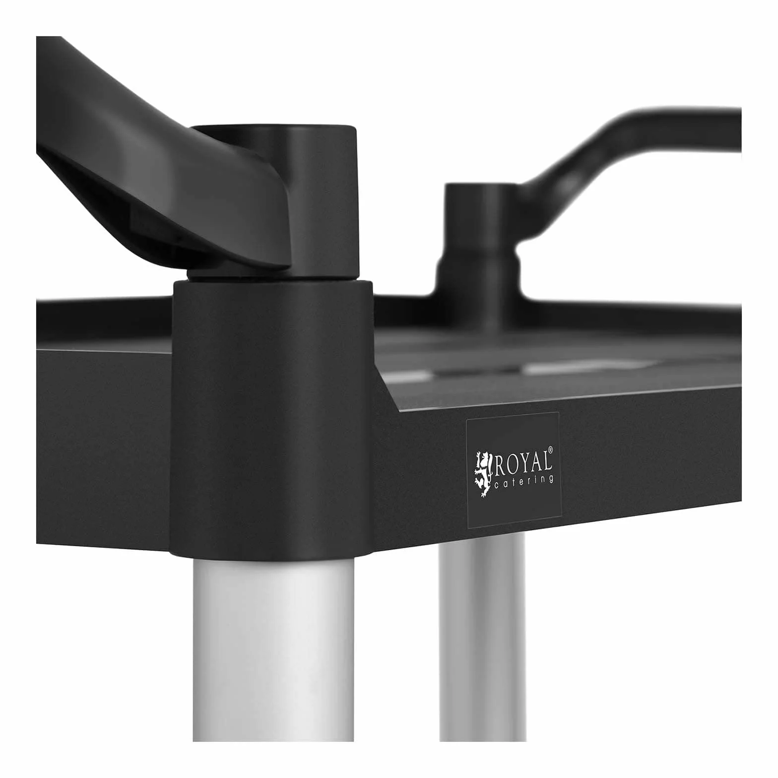 Royal Catering Carrello Portavivande Professionale Da Cucina In Plastica Carrello Di Servizio Ristorante RC-PSTB3800 (3 ripiani, 63 x 40 cm, 90 kg, Nero)