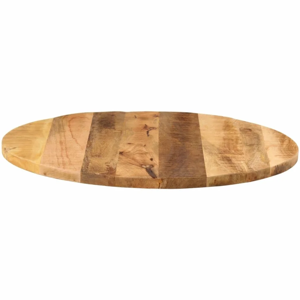 vidaXL Piano per Tavolo Ø 80x1,5cm Rotondo Legno Massello Grezzo Mango