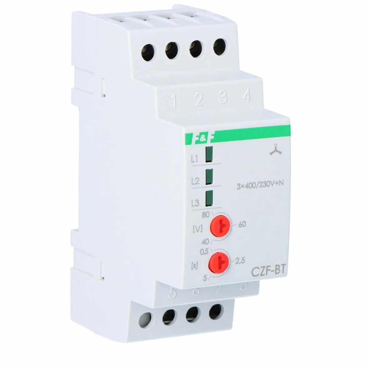 Relè di decadimento e asymetri fase 10A 1P 0,5-5sek 40-80V CZF-BT f&f 5908312592471