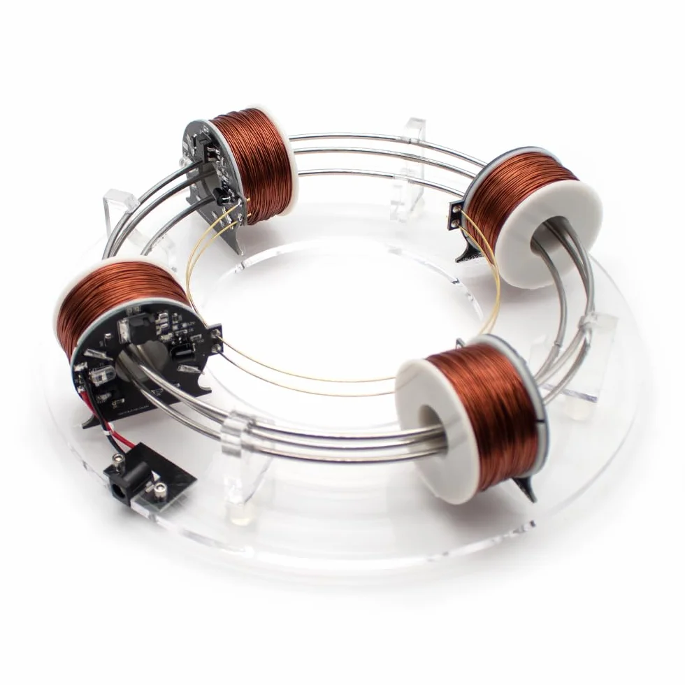 Toplionace Ciclotrone Elettromagnetico Fai da Te a Quattro Bobine Acceleratore Circolare Attrezzatura per Esperimenti Scientifici Modello di Sussidi Didattici per la Fisica