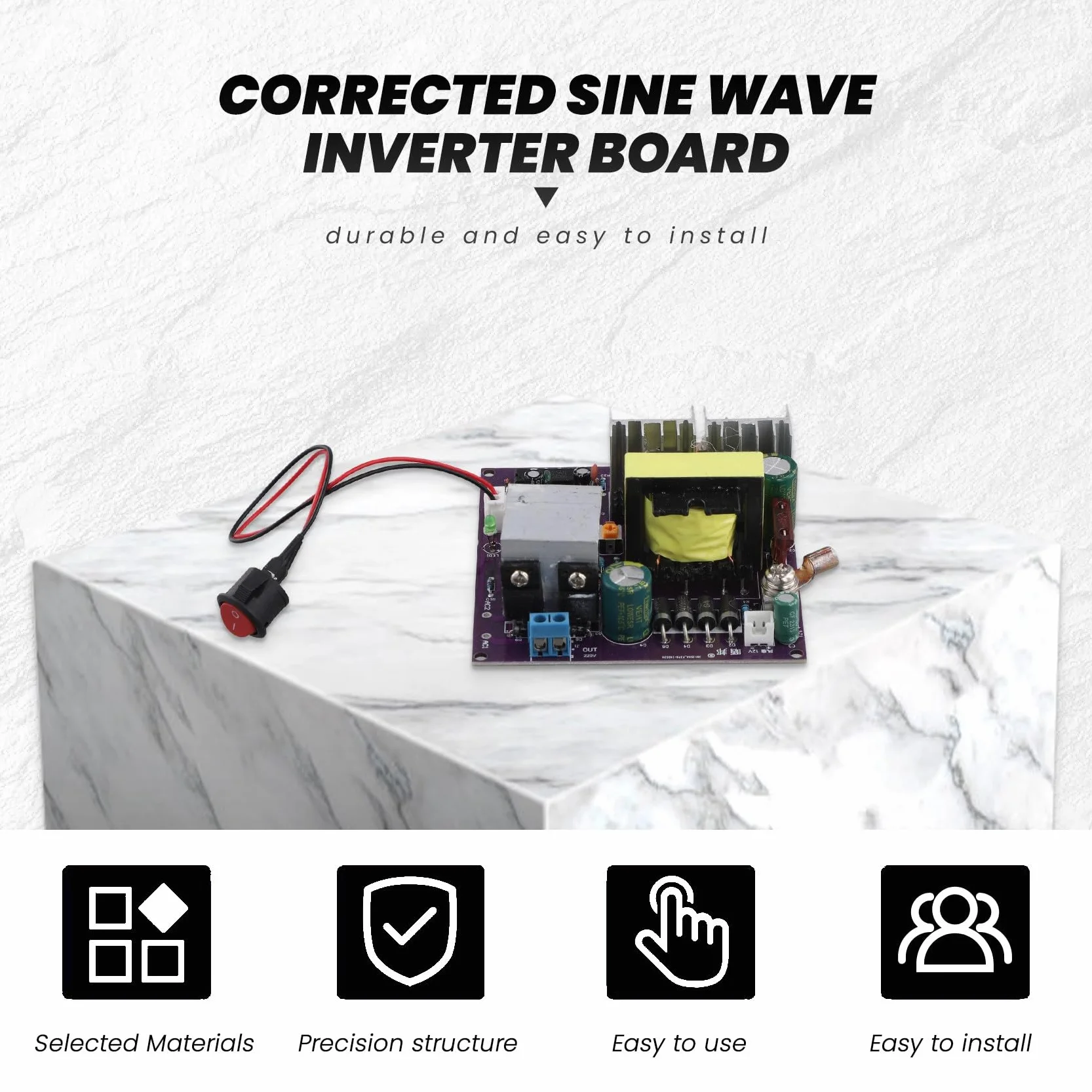 Scheda Inverter A Sinusoidale Corretta da 300 W 50-60 Hz DC-AC 12 V a 220 V Convertitore Elevatore Di Alimentazione