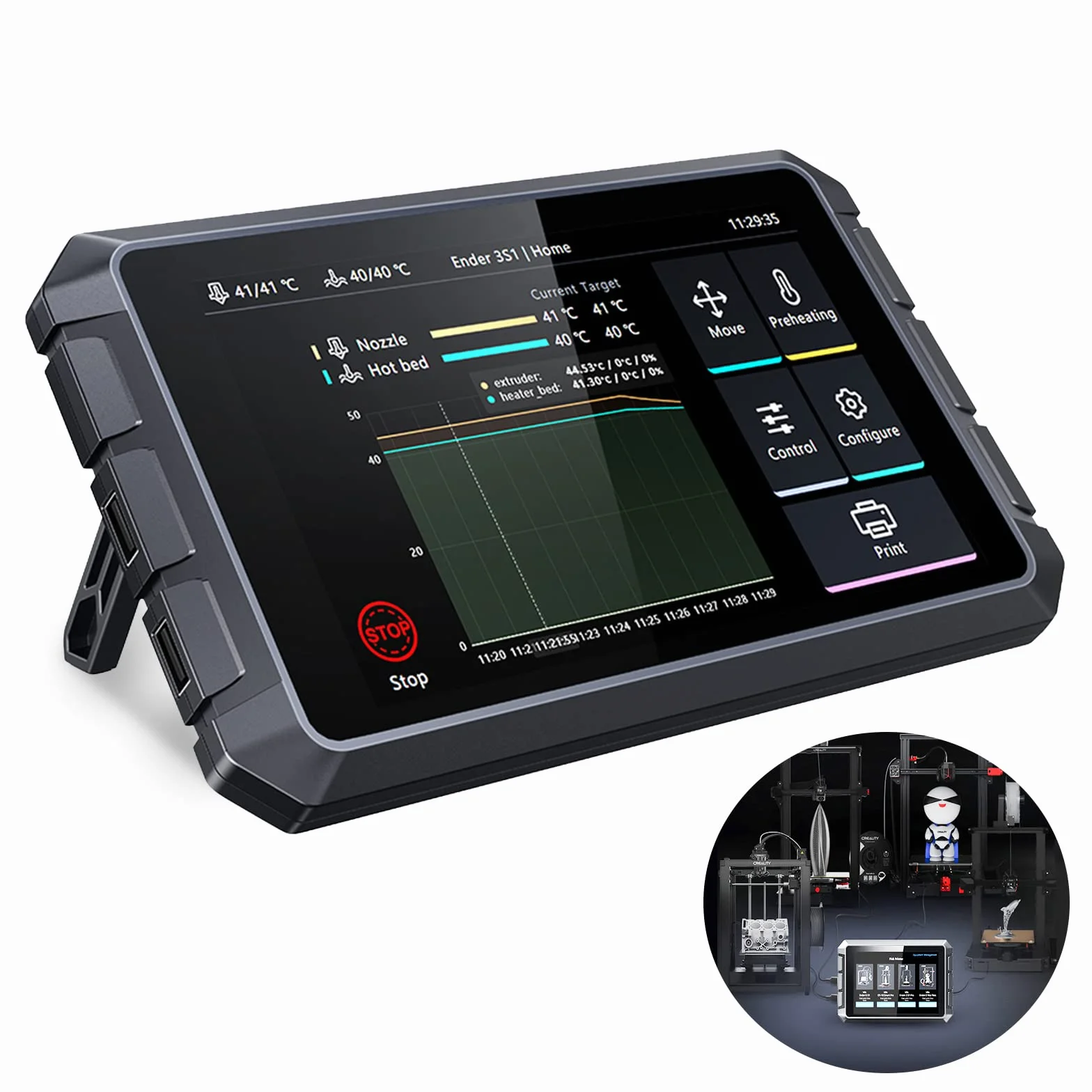 Creality Sonic Pad in Klipper Firmware Stampante 3D Smart Pad 7 pollici Touch Control Screen Migliorata Velocità di stampa e qualità per Creality Ender 3 V2/S1/S1 Pro e altre stampanti 3D