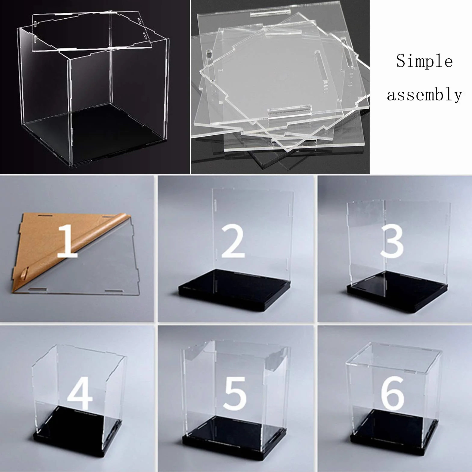 Acrilico Vetrina Espositiva Cubo di Prova Personalizzabile 40x40x40CM