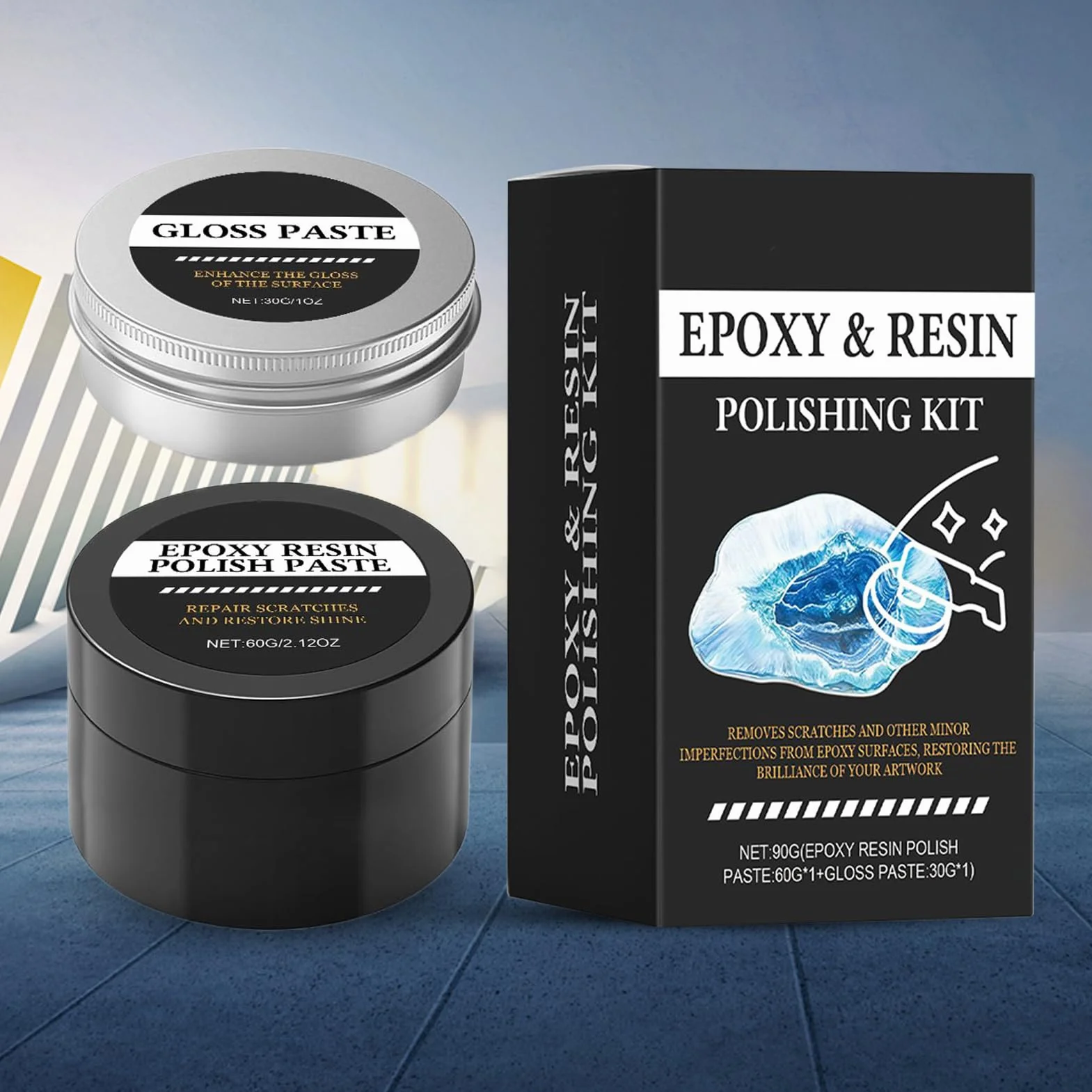 Kit Per Lucidare Resina Epossidica | Ripristina La Lucentezza Elevata | Kit Lucidatura Resina Per Graffi - Per Progetti Artistici Decorazione Modelli Appassionati Di Fai Da Te