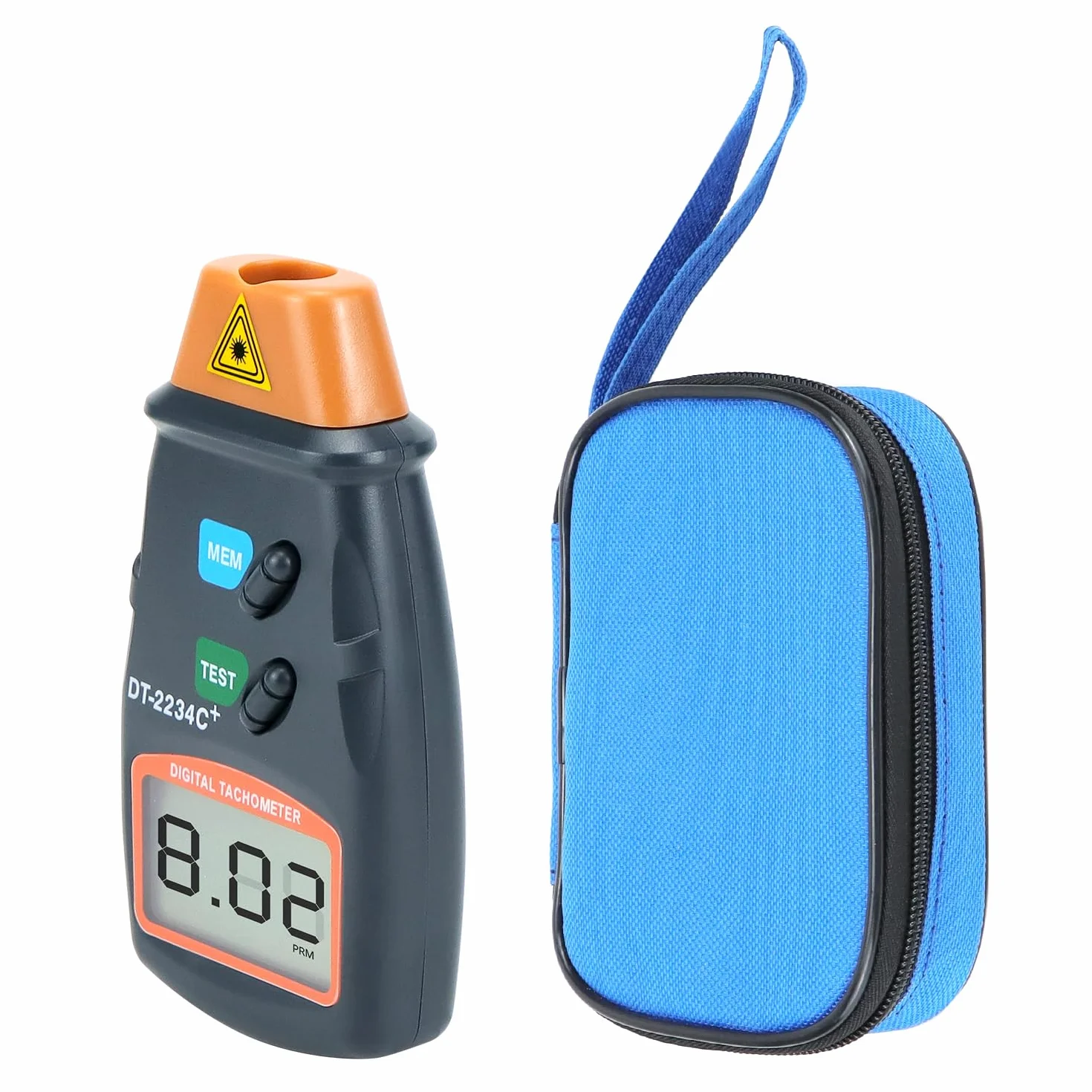 QWORK® Tachimetro digitale, contagiri laser fotografico senza contatto, ampio display LCD, batterie non incluse