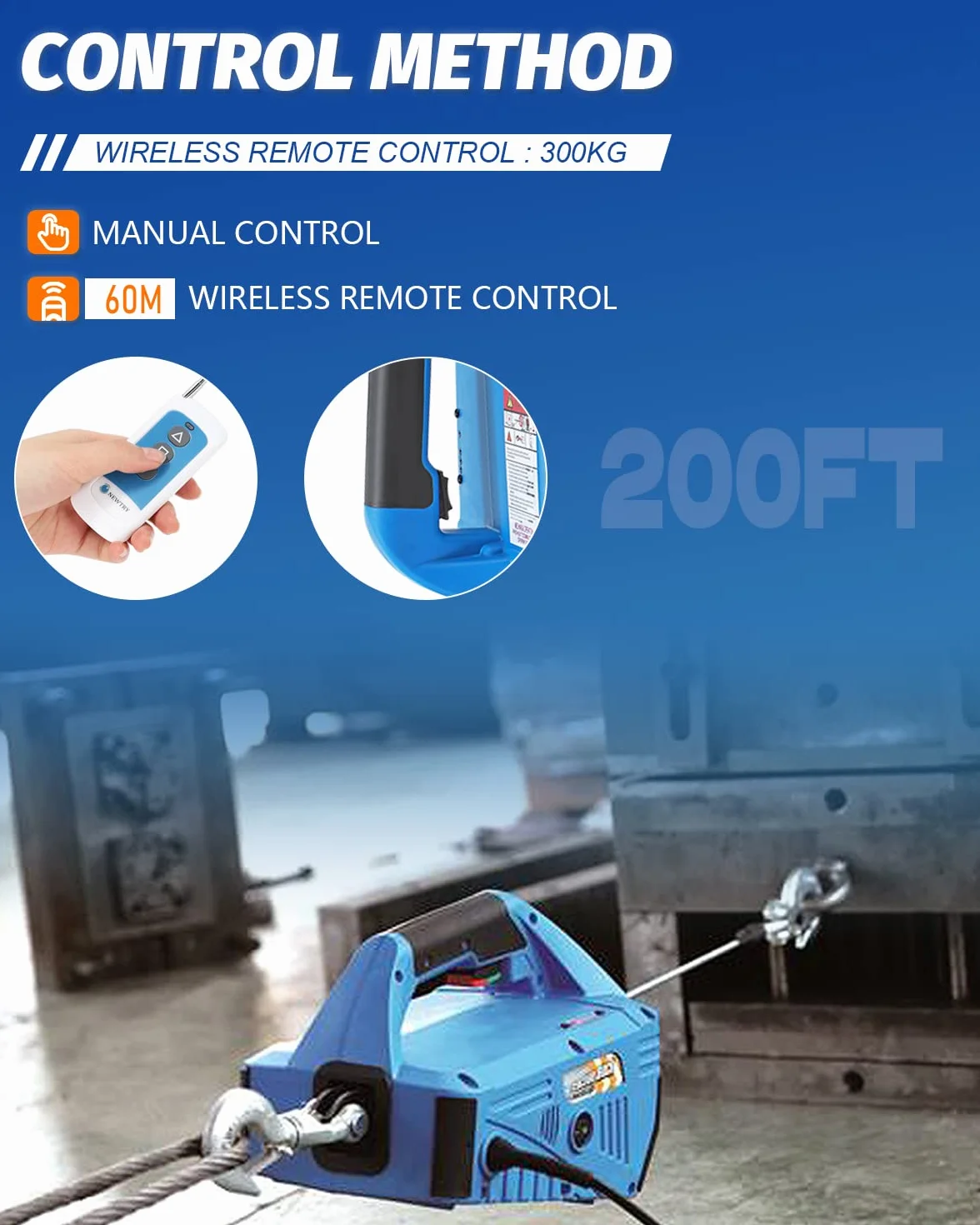NEWTRY Paranco Elettrico 500 kg con Telecomando Senza Fili 1500W Gru di Sollevamento Elettrico 7,6m Verricello Elettrico Gru di Sollevamento Con istruzioni in italiano (EU Plug)