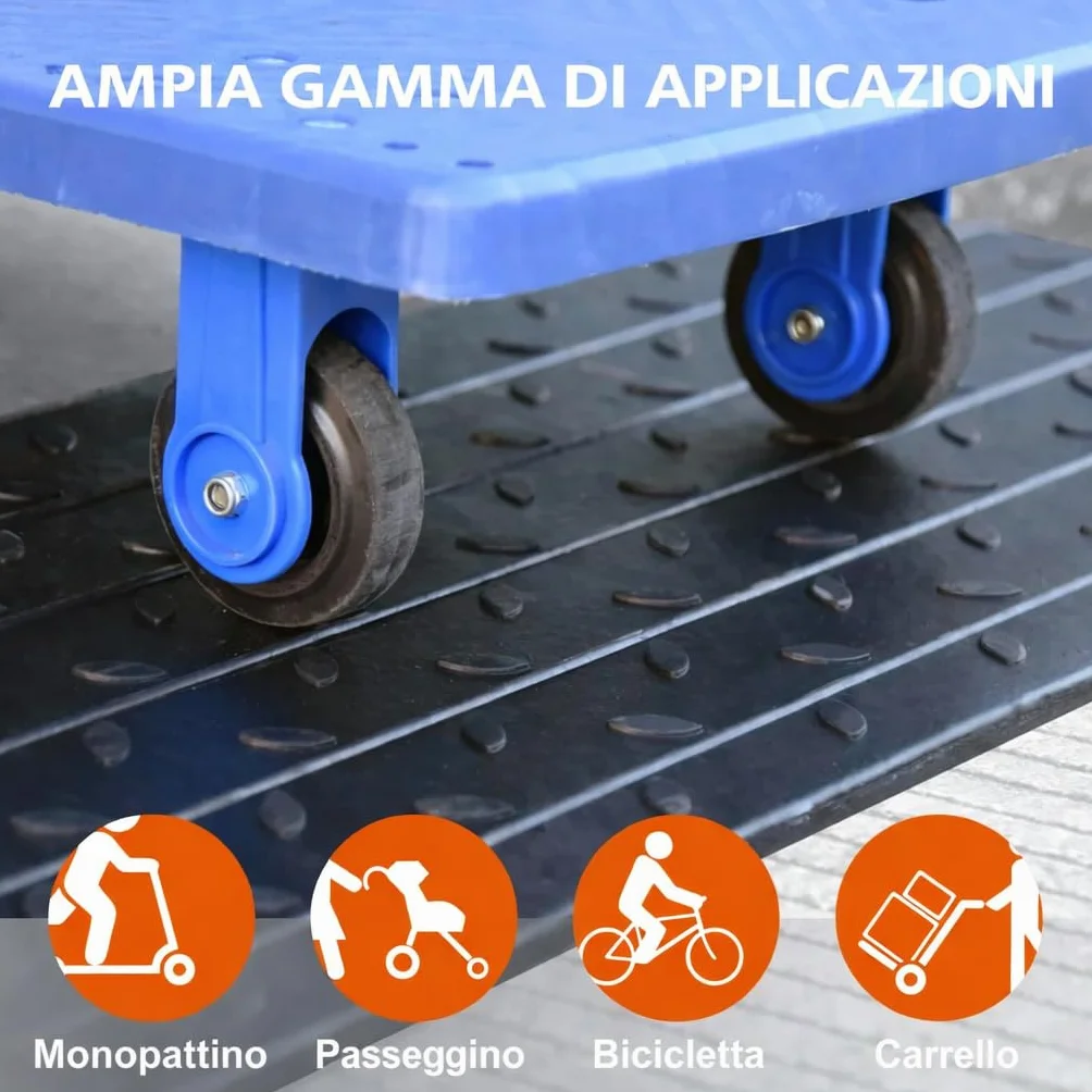 Rampe Antiscivolo in Gomma per Soglia della Porta con Capacità di Carico di 998Kg, Rampe Pesanti per Marciapiede per Sedie a Rotelle, Moto e Traffico Pedonale (6.4cm H, pezzi, 1)