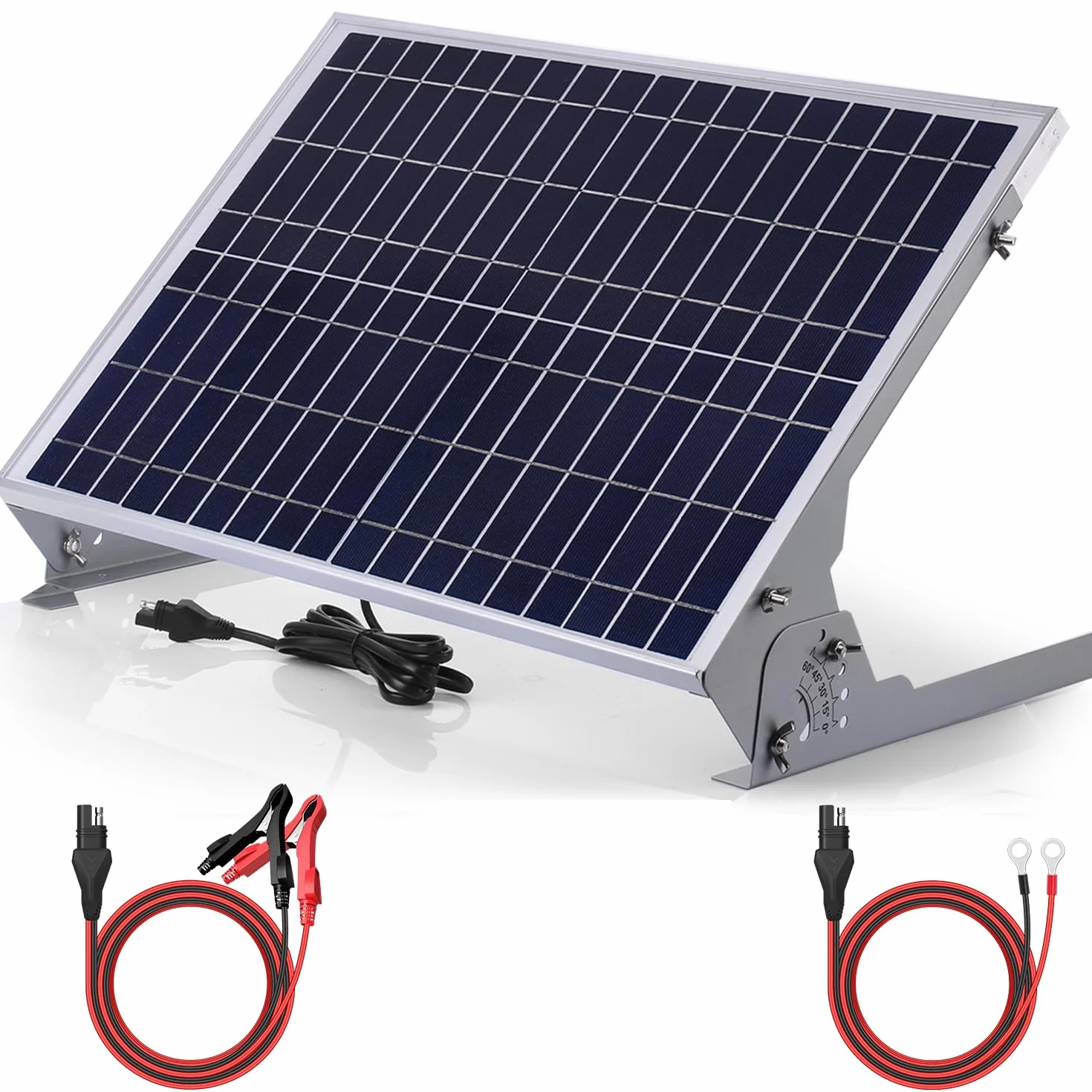SUNER POWER Batteria solare da 12 V 30 W, con regolatore MPPT integrato, kit di ricarica per pannello solare impermeabile da 30 Watt + staffa di montaggio per batteria al litio Deey Cycle AGM da 12