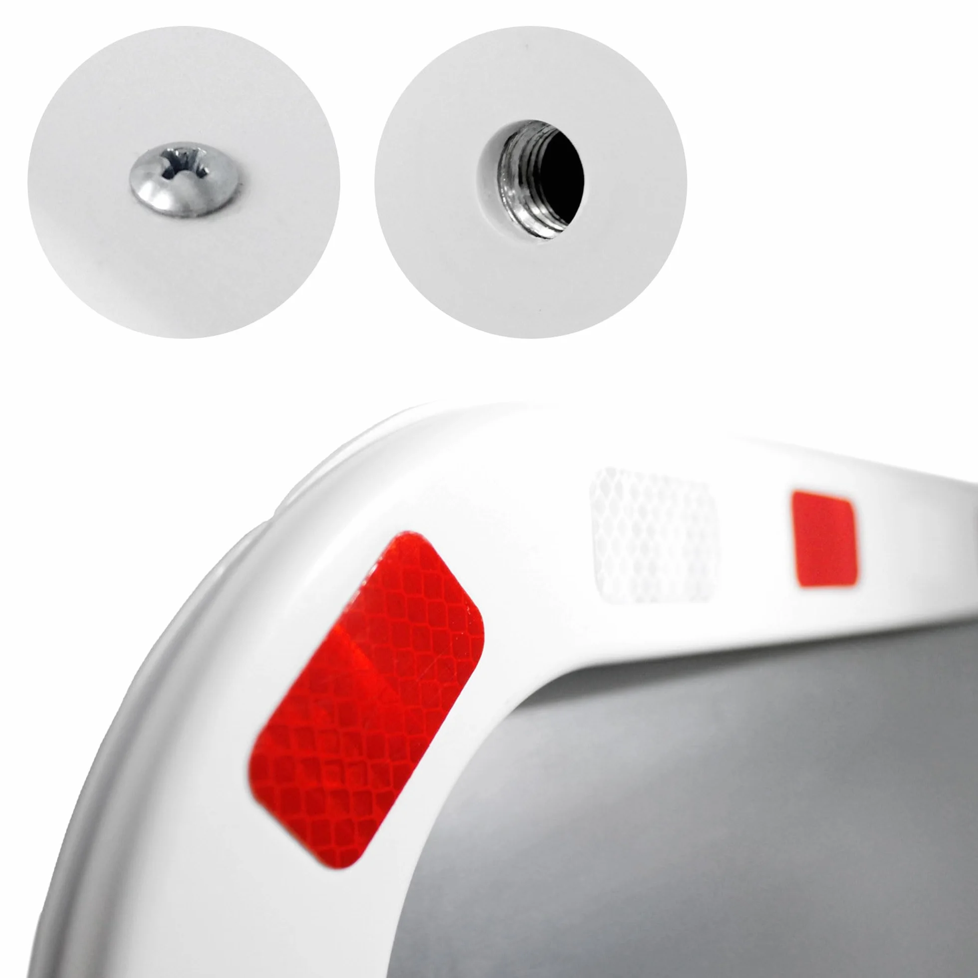 ECD Germany Specchio Stradale Convesso Rettangolare - 40 x 60 cm - in Plastica ABS - Bianco Rosso - Specchietto di Segnalazione Traffico con Riflettori Parabolico Cornice Riflettente Sicurezza Negozio