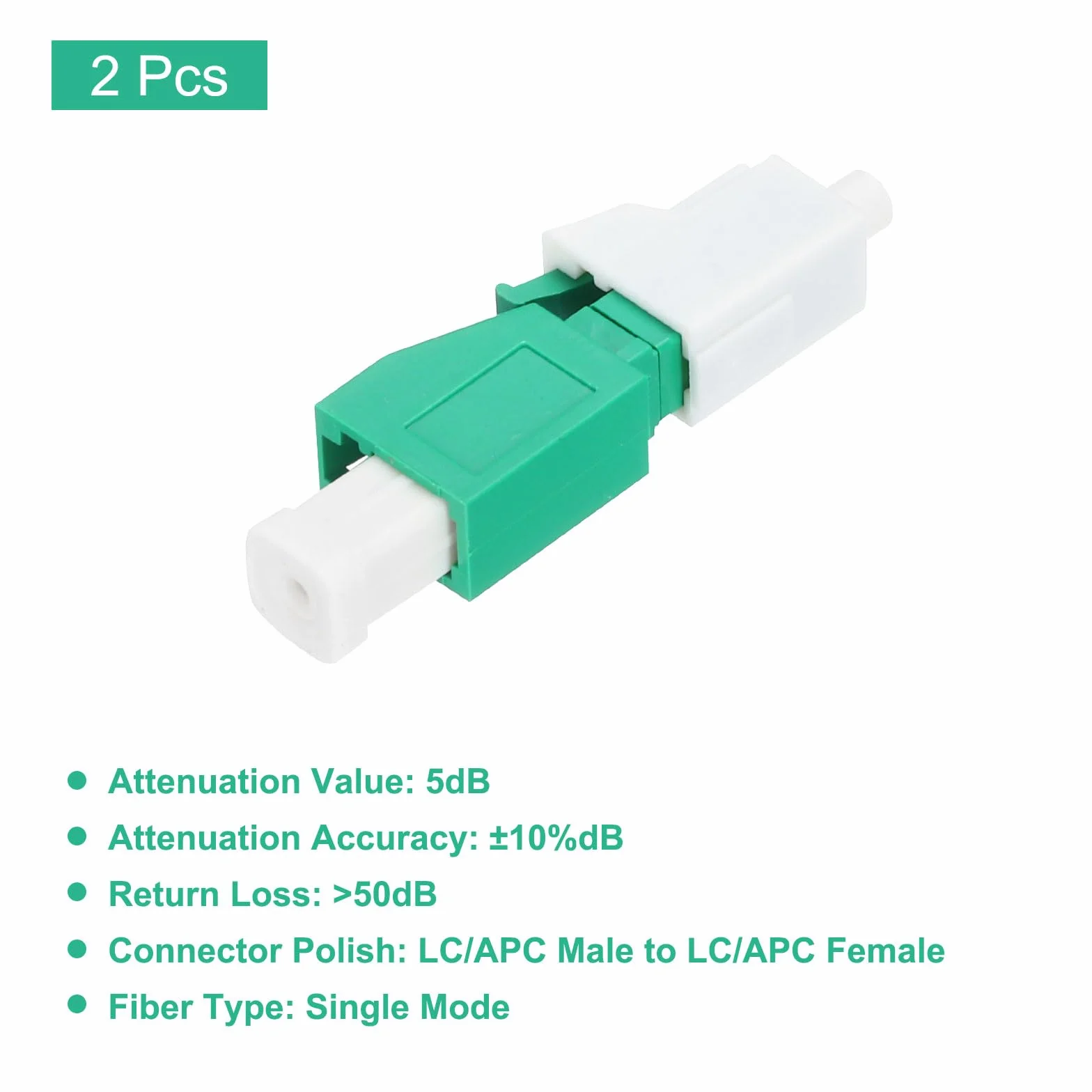QUARKZMAN 5dB LC Fibre Attenuatore LC/APC SM Monomodale Fisso Fibre Ottico Attenuatore Maschio a Femmina per Fibre Ottico Trasmissione 2pz