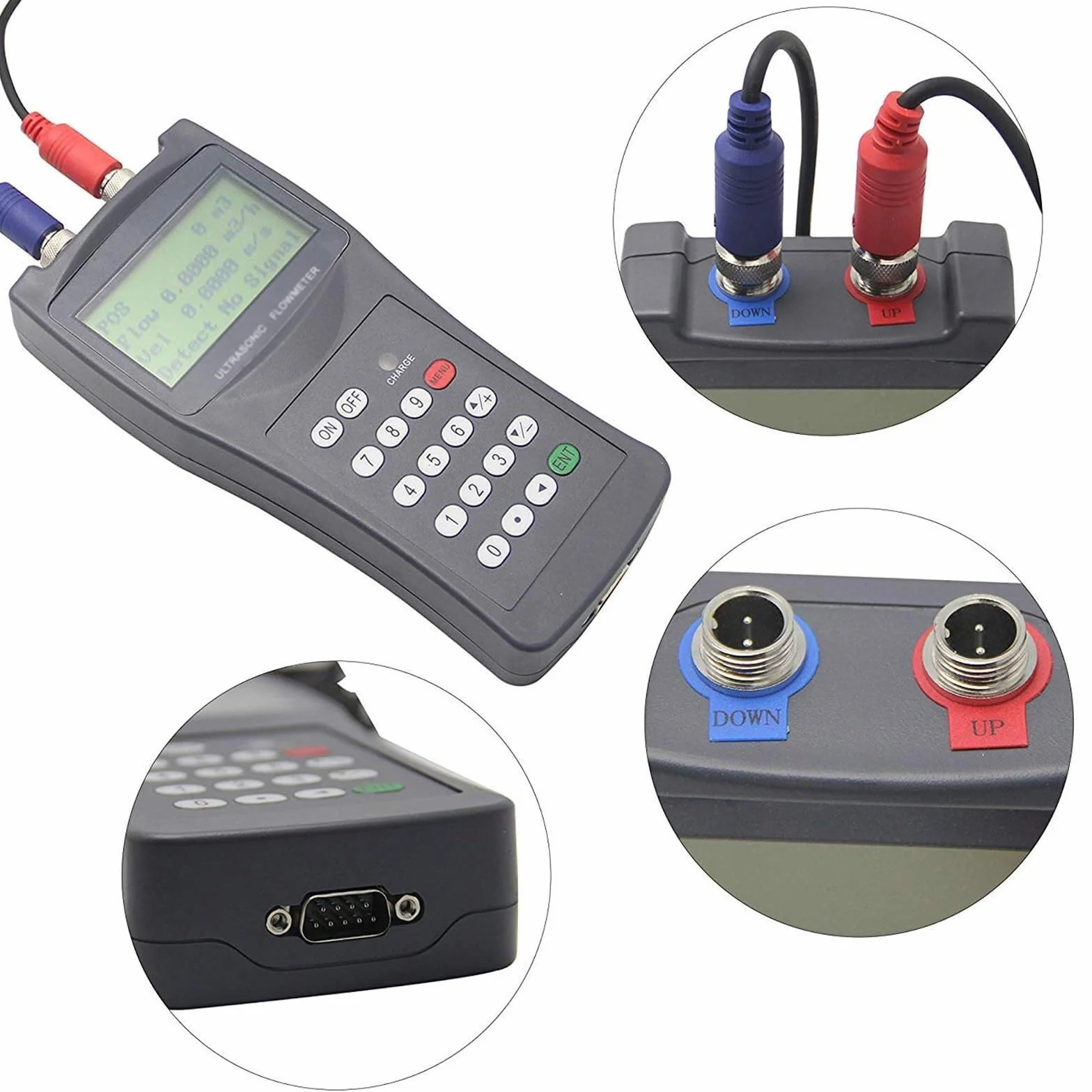 Ultrasonic Liquid Flowmeter TDS-100H Handheld Digital Flow Meter S1/M2/TL-1 Transducer Handheld Ultrasonic Flow Meter Portable Flowmeters(S1)