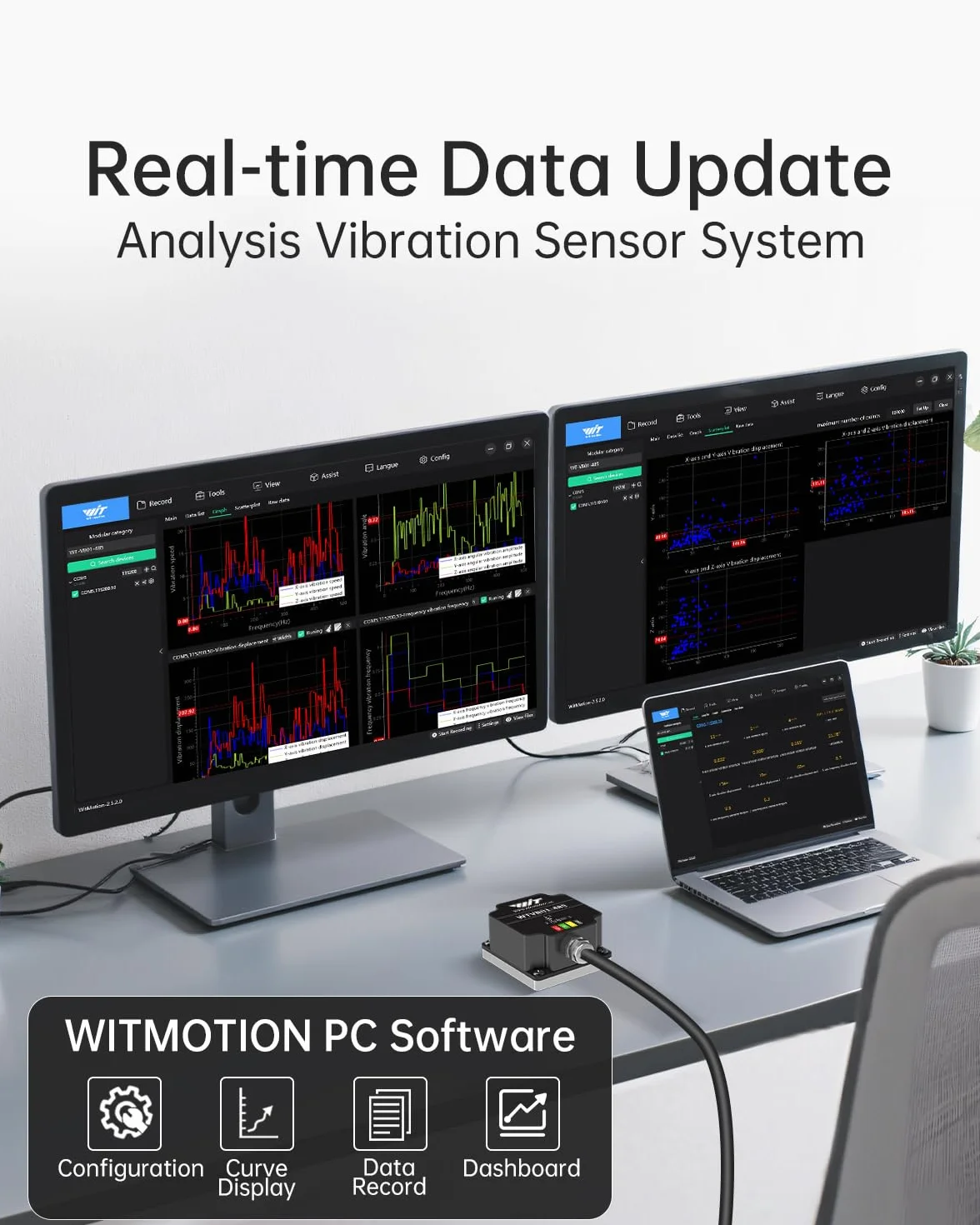 [Sensore di vibrazione Modbus RS485] Trasduttore impermeabile WTVB02-485 IP68, rilevatore di accelerazione di vibrazione a 3 assi (frequenza + spostamento + velocità), modulo di monitoraggio