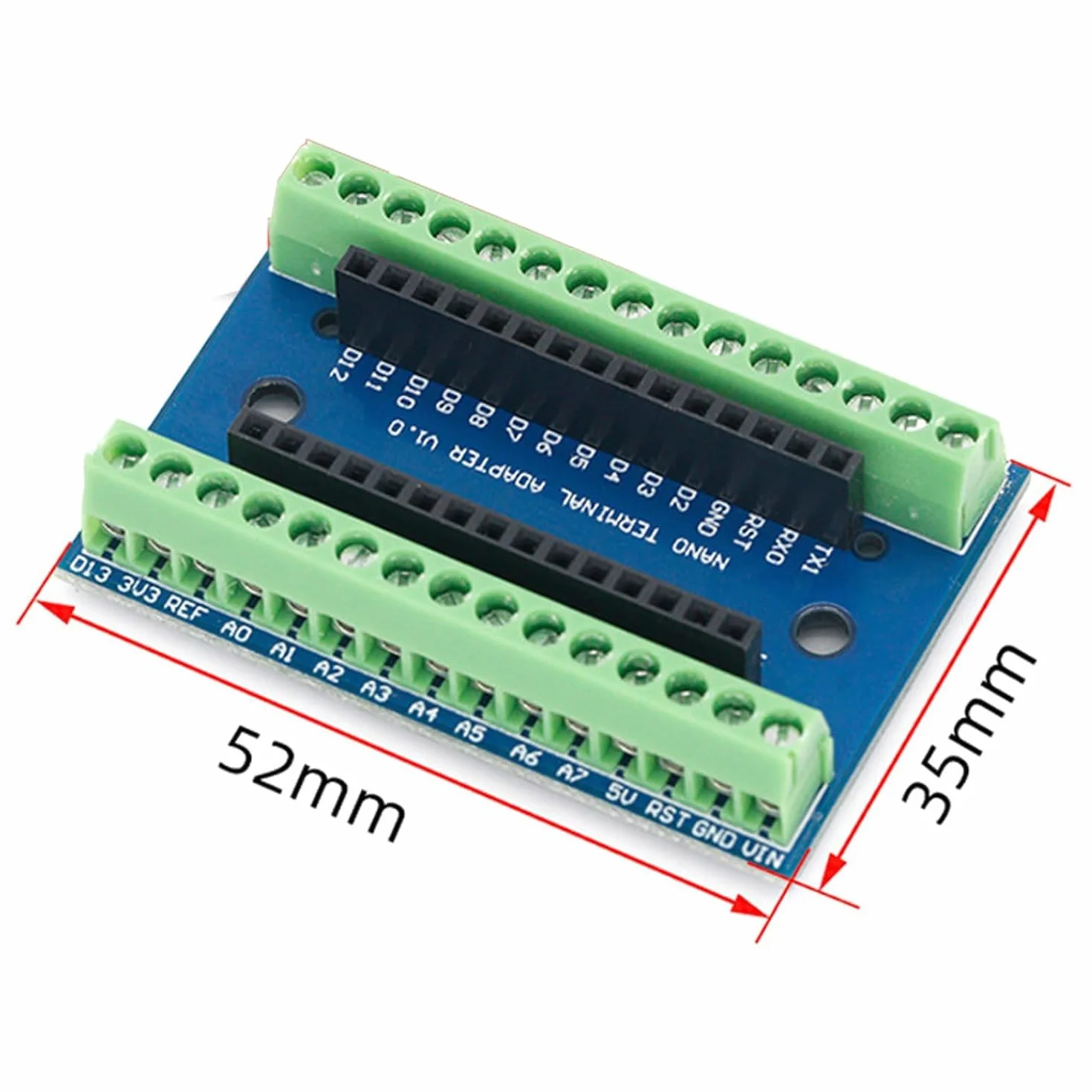 GERUI 5 pezzi Nano V3-GERUI Board Terminal Adapter Board,Nano Modul,Nano IO V1.O Expansion Board,Semplice scheda di espansione con morsetti a vite