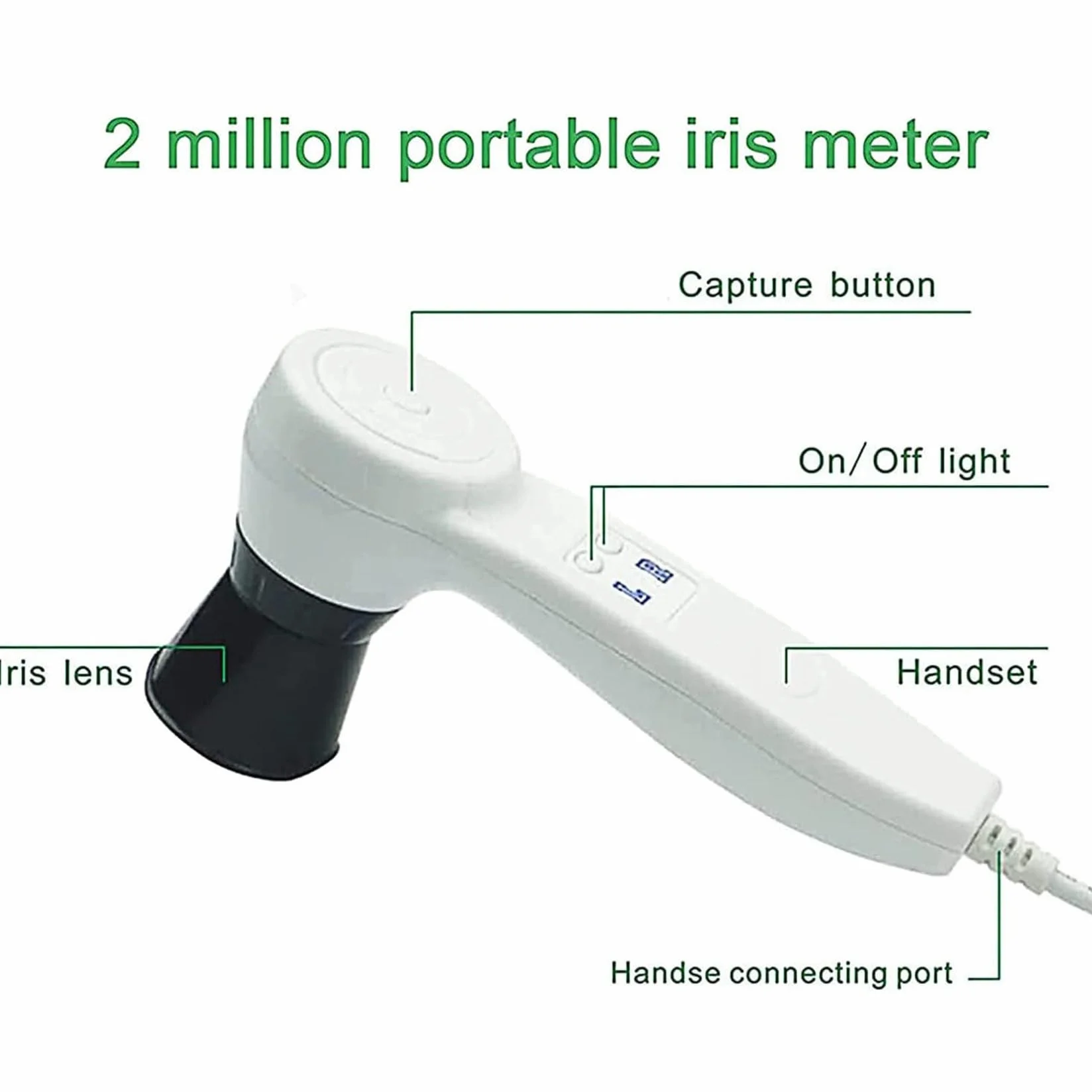 Telecamera per Iridologia, Telecamera per L'Analisi Dell'Iride con Lente Dell'Iride da 1,3 Milioni di Pixel, Rilevatore Dell'Iride, con Software Professionale, con Messa A Fuoco Regolabile