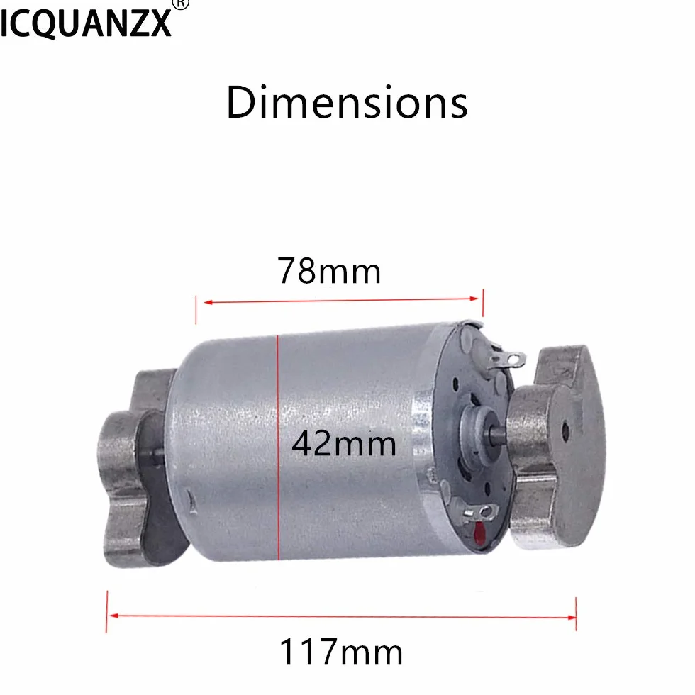 Motore CC spazzolato 12V 8000 RPM 775 coppia elevata 2 motori rotanti in ferro