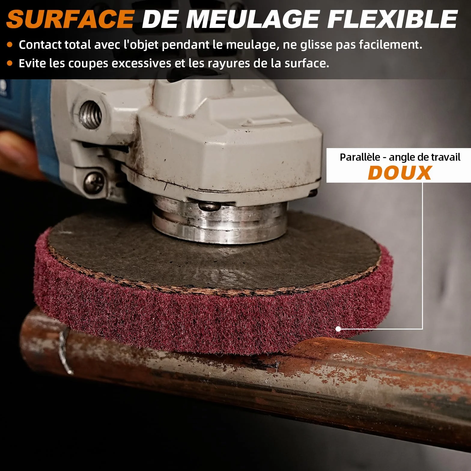 SI FANG 12,5 x 2,2 cm Disco di levigatura a lamelle in fibra di nylon, Set di 8 Grit 320/180 Ruota di lucidatura per smerigliatrice angolare, per la pulizia, la sbavatura e la rimozione della ruggine