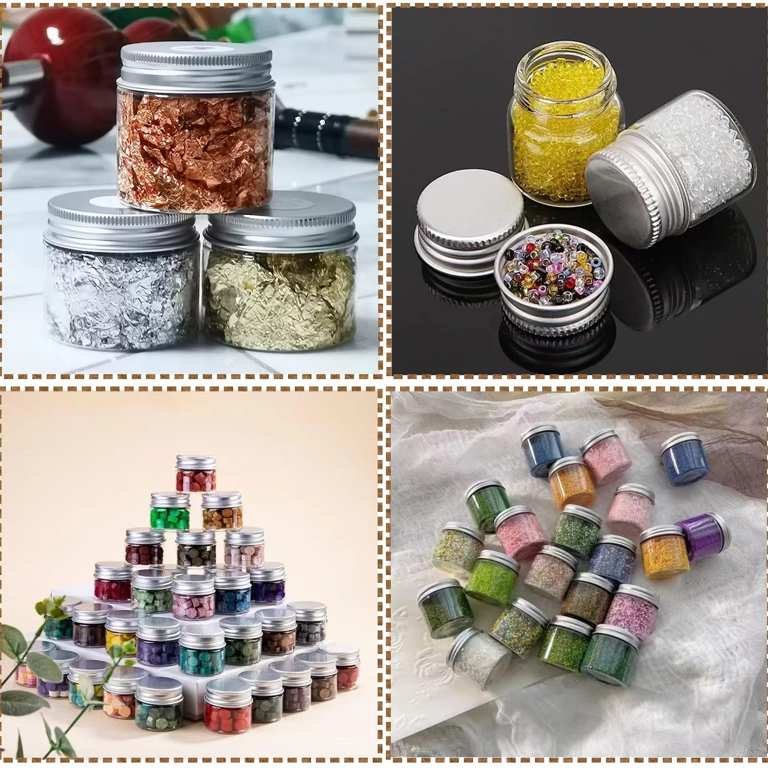 Bottiglie di Vetro 15ml con Tappo in Alluminio per Campioni, Spezie e Feste
