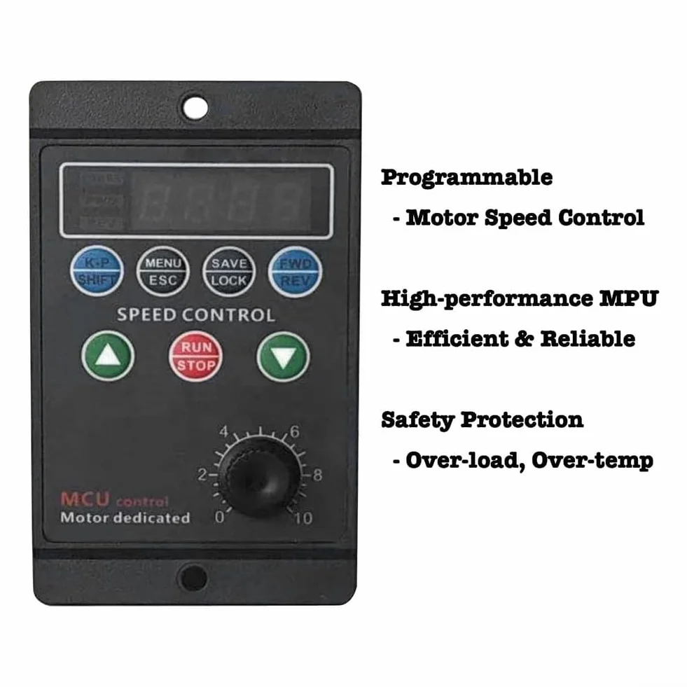 Inverter monofase a trifase per motori, 750/1100W, ingresso 220V, uscita 220V, funzioni di protezione multiple (UX-1.1KW)