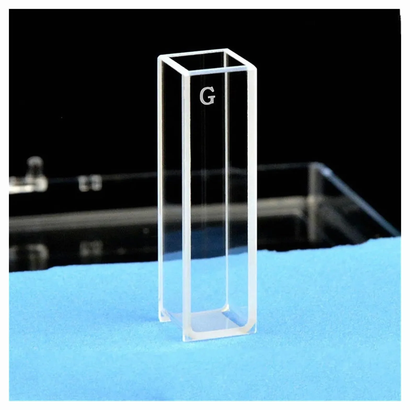 Cuvetta in vetro per fluorescenza 10 mm finestre trasparenti 4 lati fritta alta trasmissione luce 2/PK
