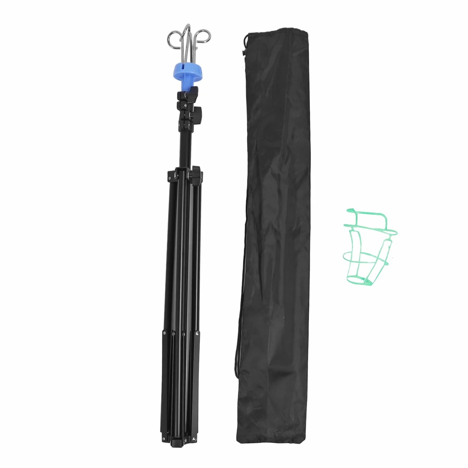 Supporto Per Asta Portaflebo Portatile Pieghevole Treppiede, Supporto Per Asta Portaflebo a 4 Ganci Supporto Per Asta Portatile in Acciaio Inossidabile Per Ospedale, Clinica (Nero)
