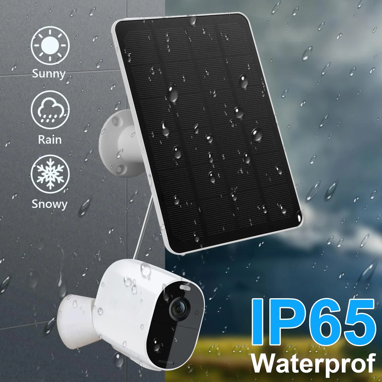 Caricatore per pannello solare compatibile con Arlo Essential Spotlight/XL Spotlight, caricatore per pannello solare Arlo Essential da 4 W/6 W, impermeabile con cavo micro USB da 3 m e