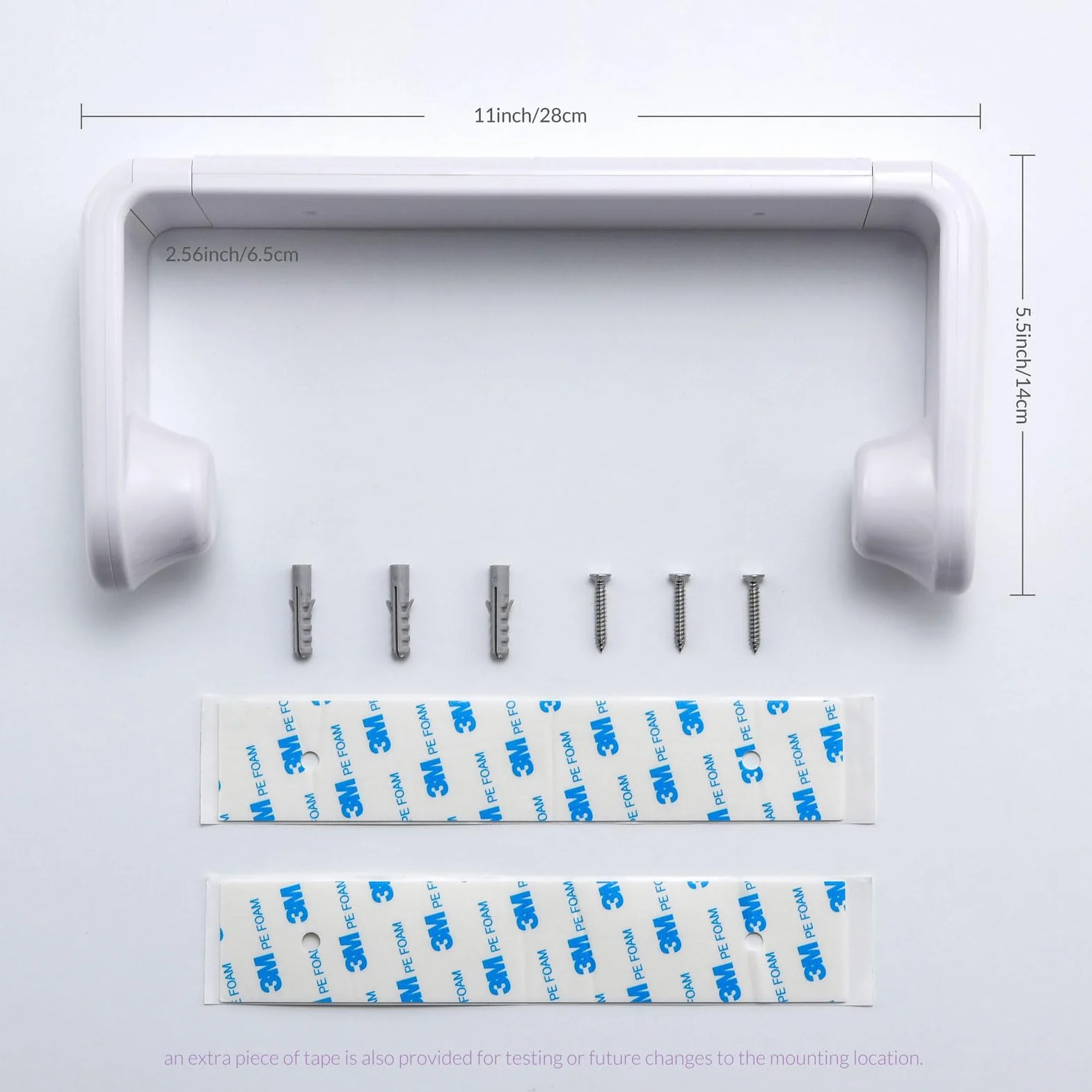 Porta Asciugamani Di Carta LACRIMA CON UNA MANO Braccio Di Tensione Adattivo Lunghezza Regolabile 24-28cm Bianco
