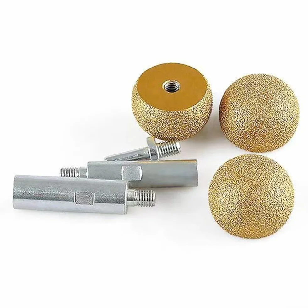 Mola diamantata a forma di fungo 10 mm per smerigliatrice angolare brasata vetro pietra finitura oro 3 pezzi