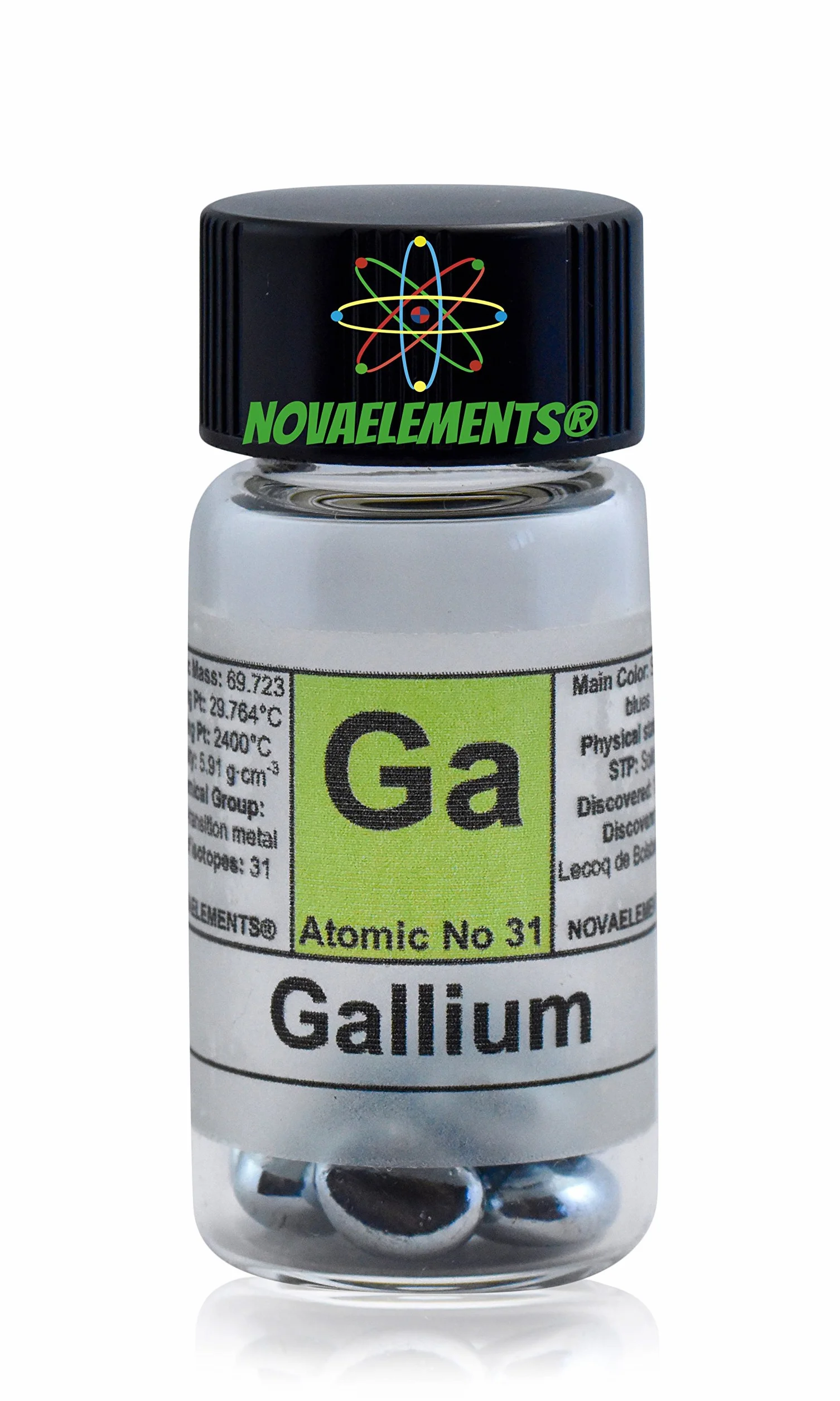 Gallio metallo elemento 31 99,997% 5g in fiala di vetro - gallium metal element 31 5g 99,995% in glass vial