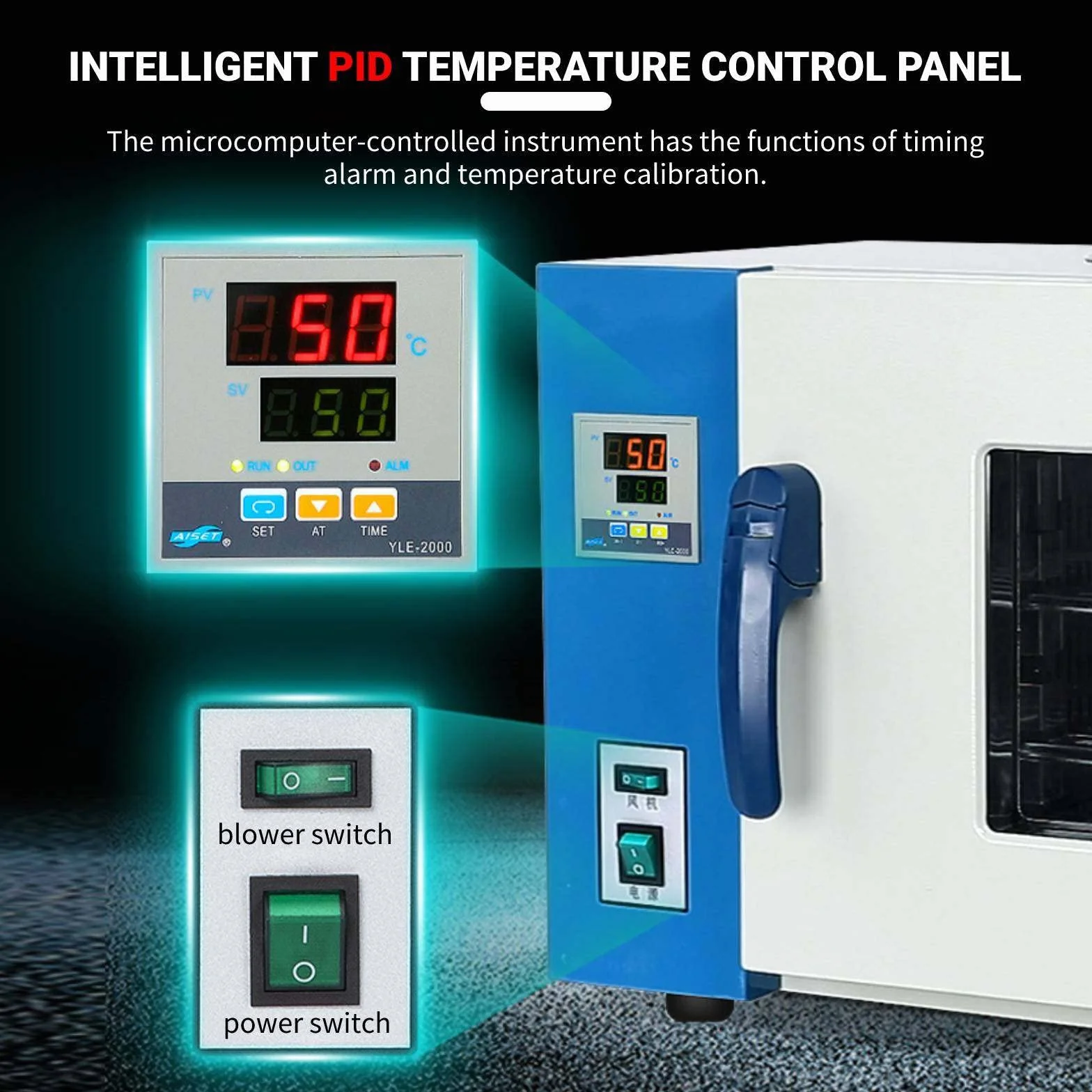 Forno da Laboratorio A Convezione Ad Aria Forzata da 600W,Incubatore Digitale Scientifico RT+5-300 ℃, Forno di Essiccazione A Getto d'Aria con Display Digitale da 15,6 Litri,Galvanized