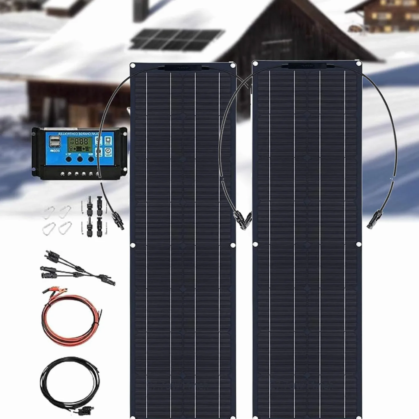 Pannello Solare Portatile Leggero Da 200 W/400 W/800 W, Pannello Solare Monocristallino Flessibile, Kit Pannello Solare, Alta Efficienza, Ultraleggero, Portatile,400W