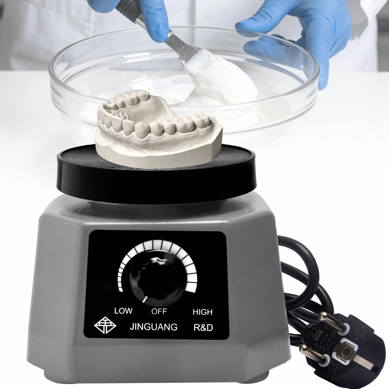 CGBE Piastra Vibrante per Gesso: 220V 100W Vibratore Elettrico Dentale per Dentisti e Cliniche Dentali - Velocità Regolabile Vibratore Gesso Per Miscelare Modelli Gesso Colati Resina